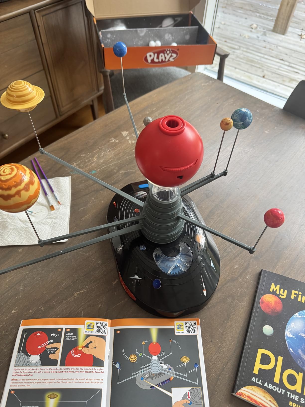 Playz Solar System Model Kit for Kids, Planetarium Projector | DIY Solar System School Project Kit with 8 Planets, Astronomy STEM Toys Ages 8-12 customer photo 2
