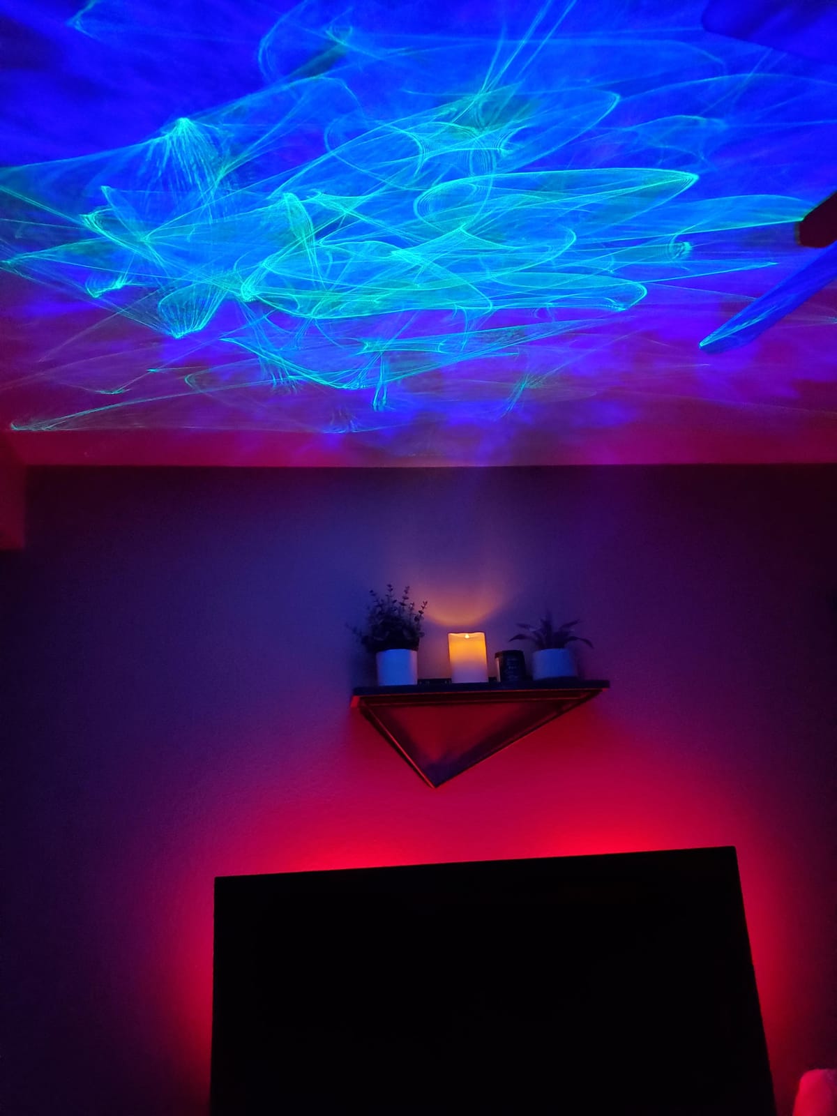 BlissLights Ark Lite - LED Aurora Projector, Laser Nebula, Galaxy Decor Lighting, Room Night Light Show and Mood Lamp (Green/Blue) customer photo 1