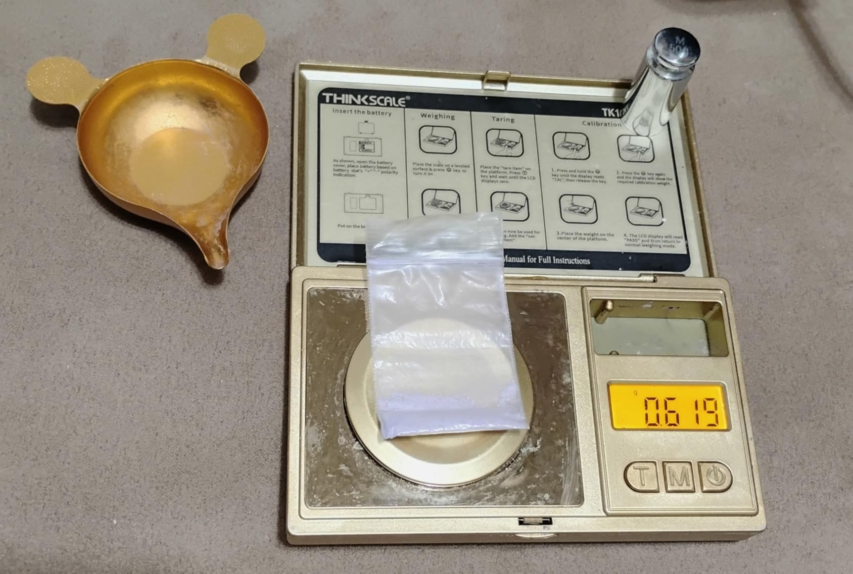 THINKSCALE Digital Milligram Scale, 50g/0.001g Powder Scale with Cal Weight | Micro Milligram Scale for Powders, Jewelry, Supplements & Capsule Filling, Includes Batteries, Tare, 6 Modes, LCD Display customer photo 1
