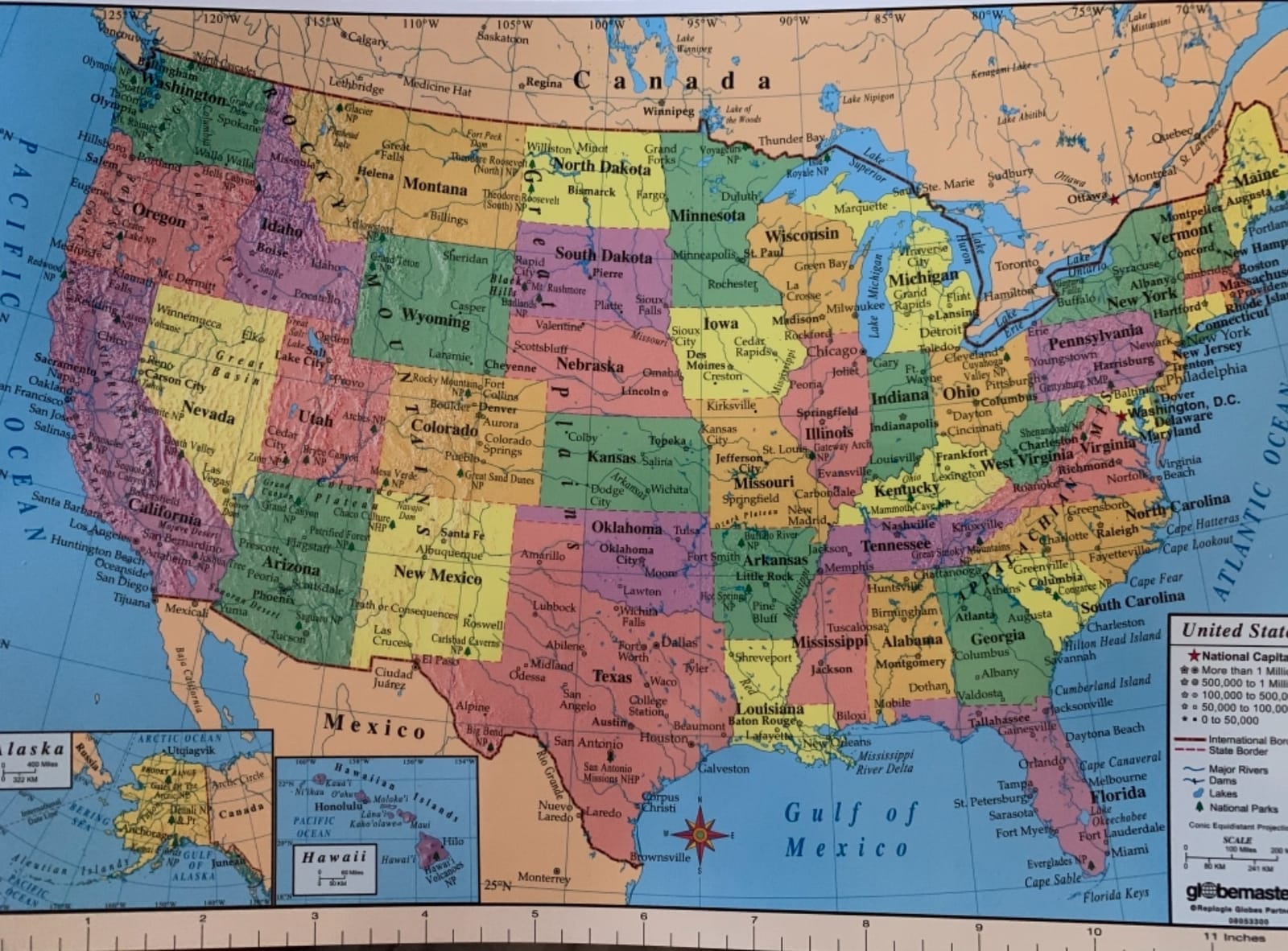 Replogle Student - Educational Classic World globe, Blue Ocean, Raised Relief feature, including a bonus map, made in USA, 12