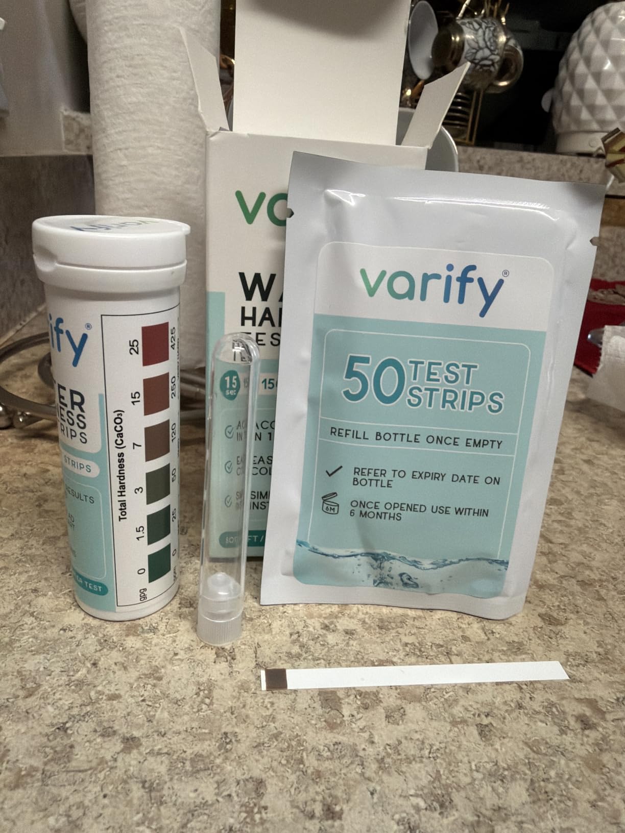 Varify Water Hardness Test Kit - Hard Water Test Strips for Well & Home | 150 hard water test strips detect calcium & magnesium in seconds, for well, home, pool, spa & water softener systems customer photo 1