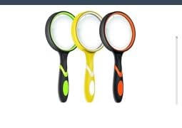 Leffis 3 Pack Magnifying Glass, 10X Reading Magnifier for Kids and Seniors, Non-Slip Handheld Magnifying Glass 75mm Magnifying Glass Lens for Reading, and Nature Exploration customer photo 2