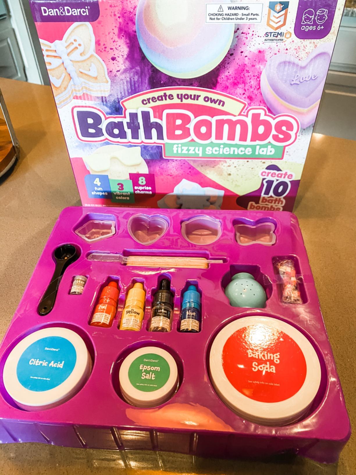 Dan&Darci Bath Bomb Making Kit for Kids - Kid Crafts Science Project - Gifts for Girls and Boys - Craft Activity Gift for Age 6, 7, 8, 9, 10, 11 & 12 Year Old Girl - Makes 10 Baths Bombs Fizzies customer photo 2