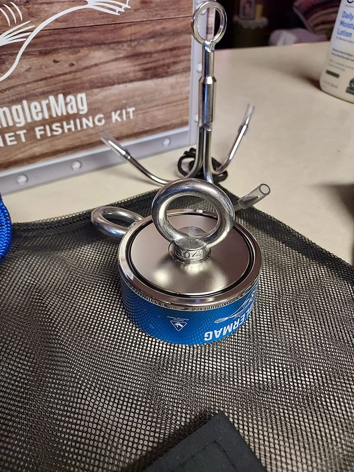 AnglerMag Magnet Fishing Kit - 1325 lbs Double Sided Neodymium Magnetic Fishing Kit with Rope, 10 PCS Complete Gift Set customer photo 1