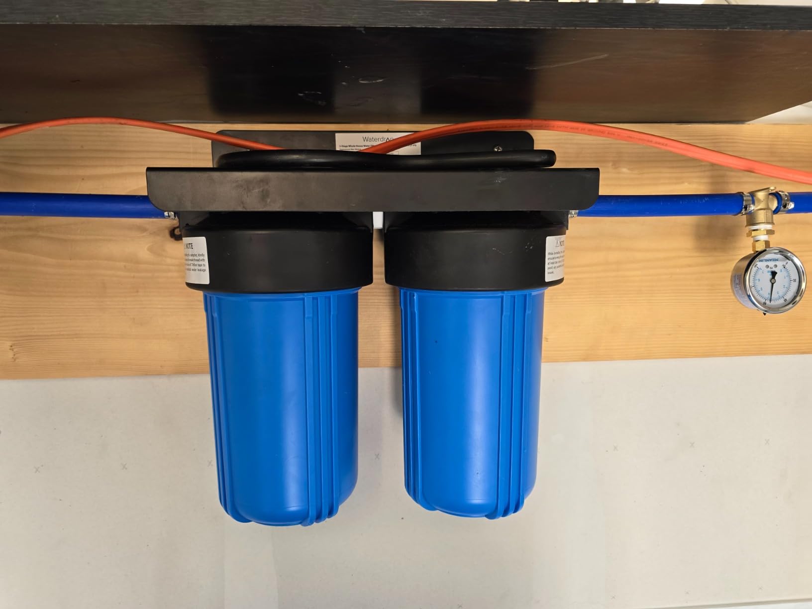 Waterdrop WHF21-PG 2-Stage Whole House Water Filter System, 5 Micron | Highly Reduces Lead, Chlorine, Odor and Taste, 5-Stage Filtration, with Carbon Filter and Sediment Filter, 1