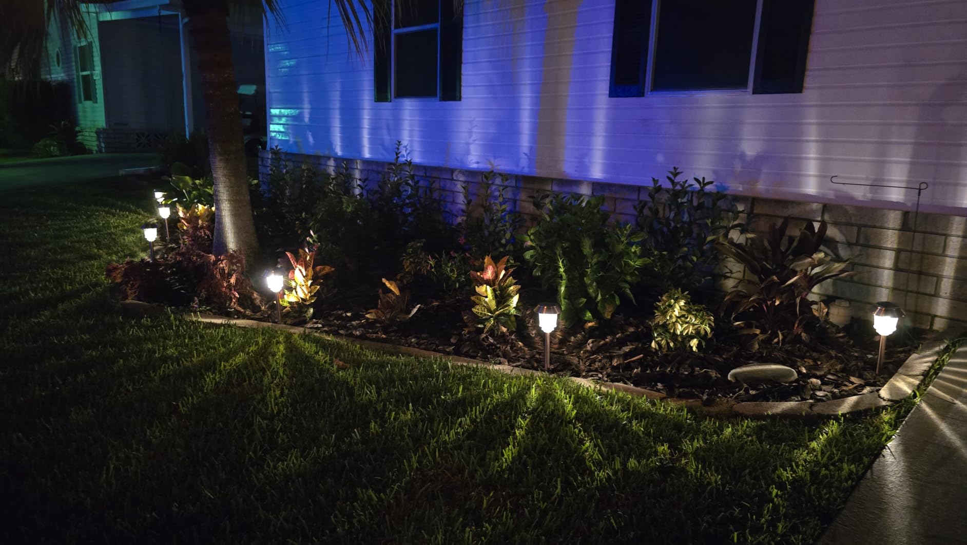 XMCOSY+ Solar Pathway Lights Outdoor, 6 Pack Solar Light Outdoor Waterproof | Stainless Steel & Aluminum 10-40LM Dimmable Warm White for 12H, IP65 Solar Powered Auto On/Off Outdoor Light for Yard Garden customer photo 2