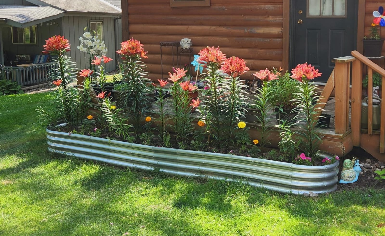 Land Guard Galvanized Raised Garden Bed Kit, Galvanized Planter Garden Boxes Outdoor, Oval Large Metal Raised Garden Beds for Vegetables customer photo 1