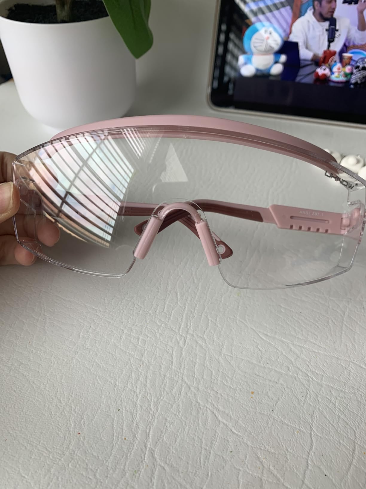 UKNOW Safety Goggles Over Glasses, Anti Fog Safety Glasses with Clear Wraparound Lens, ANSI Z87.1 Protective Eyewear customer photo 2