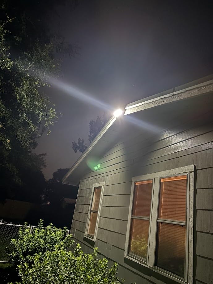 Tuffenough Solar Outdoor Lights 2500LM 210 LED Security Lights with Remote Control, 3 Heads Motion Sensor Lights, IP65 Waterproof, 270° Wide Angle Flood Wall Lights with 3 Modes (2 Packs) customer photo 1