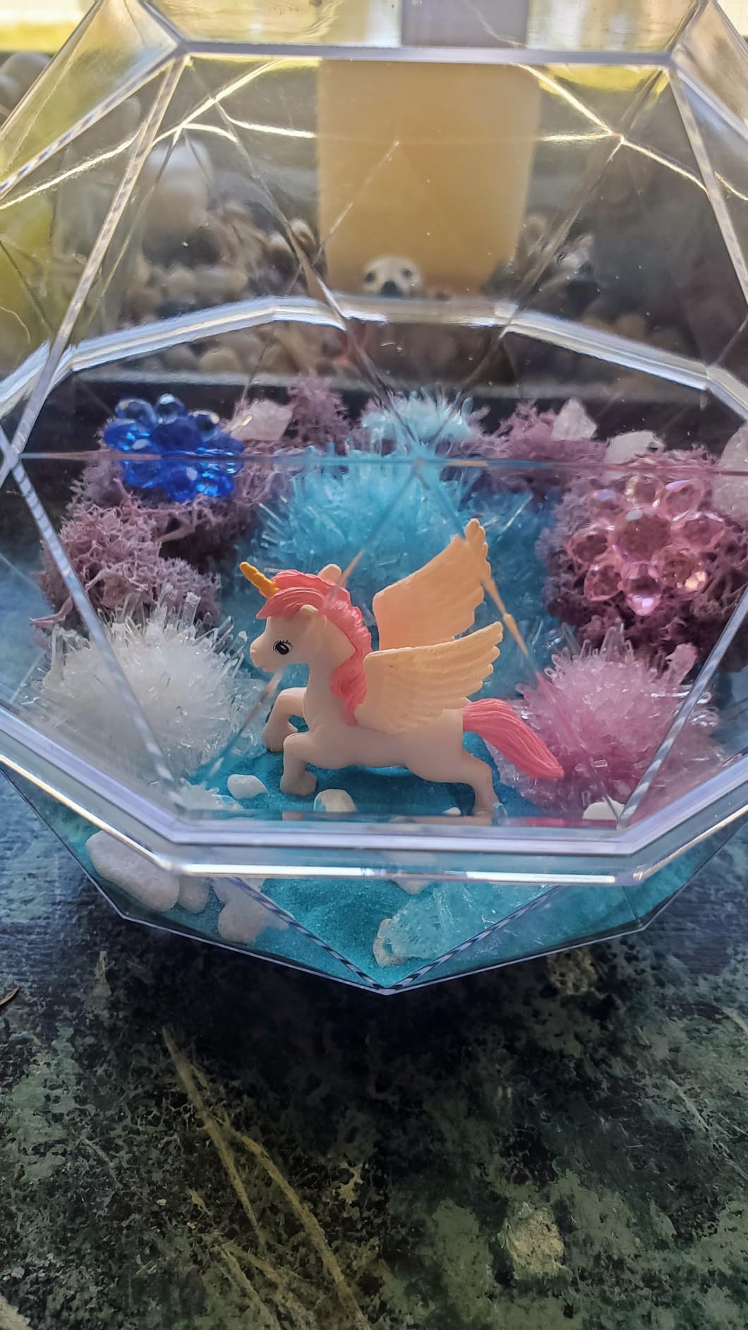 Original Stationery Crystal Growing Kit - Unicorn Terrarium, 6.3 x 5.8 in, Multicolor - STEM Science & Craft Kits for Kids Ages 7-12 - Grow Your Own Crystal Garden with Magic Rocks & Flower Charms customer photo 2