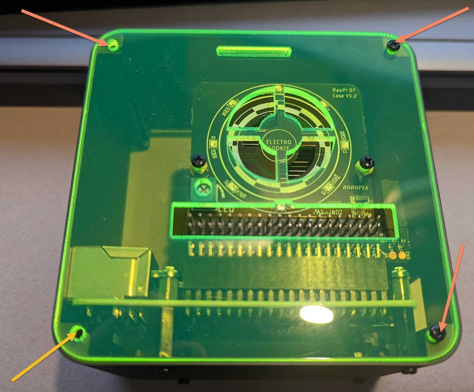 ElectroCookie Raspberry Pi 4 Case, Aluminum Mini Tower Case with Cooling Fan and Color Changing Ambient Light customer photo 2