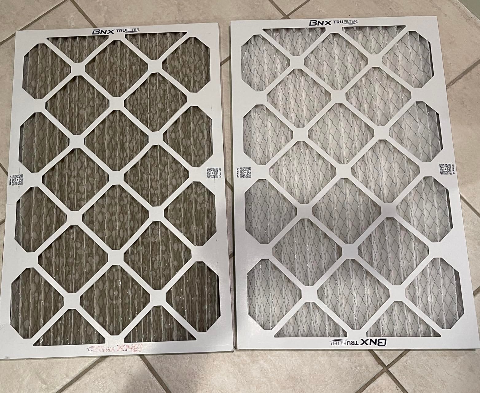 BNX TruFilter 20x25x1 Air Filter MERV 13 AC Filter, HVAC Furnace Filter, 6 Pack (ACTUAL SIZE 19.68