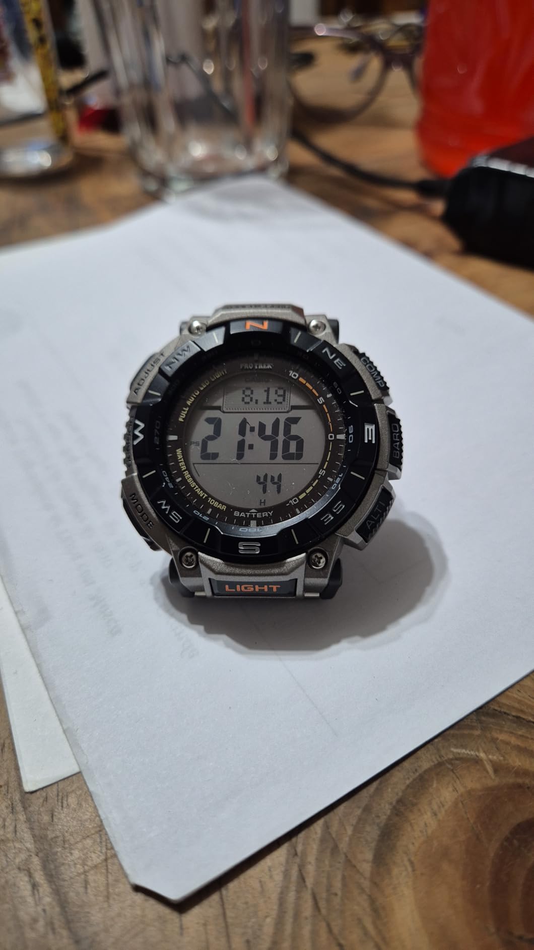 Casio PRG340 Series Pro Trek - 100 Meter Water Resistance, Compass, Alt/Baro-Thermo, Tough Solar Power, 1-100 SEC Stopwatch, Countdown Timer, World Time customer photo 1