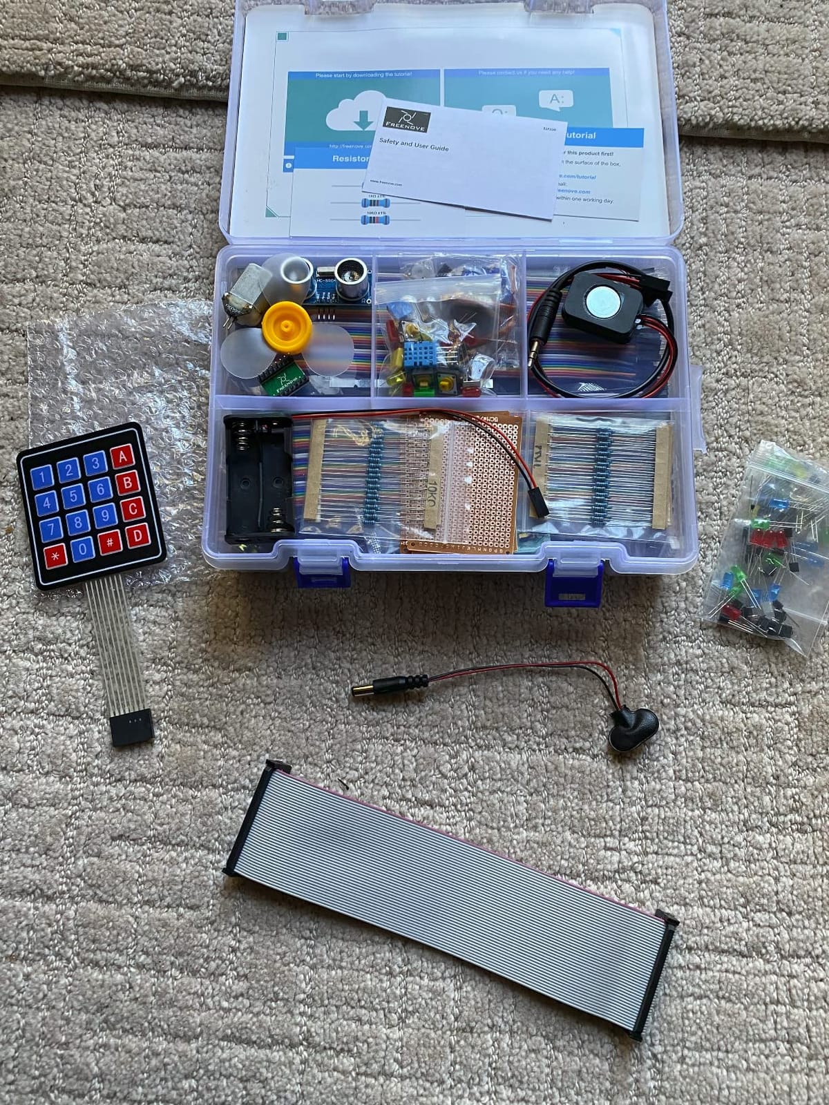 Freenove Complete Starter Kit for Raspberry Pi 5 4 B 3 B+ 500 Zero 2 W, 1170-Page Tutorial, Python C Java Scratch Processing Code, 386 Items, 164 Projects, Camera Speaker (Raspberry Pi NOT Included) customer photo 1