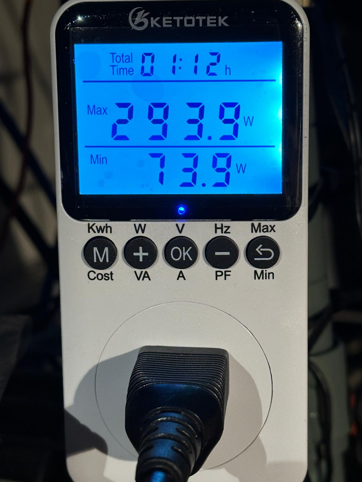 KETOTEK Watt Meter Power Meter Plug Electricity Usage Monitor for Home, Energy Monitor with LCD Display, Kilowatt Meter Socket Outlet, Voltage Amps Power Consumption Meter, Overload Protection customer photo 2