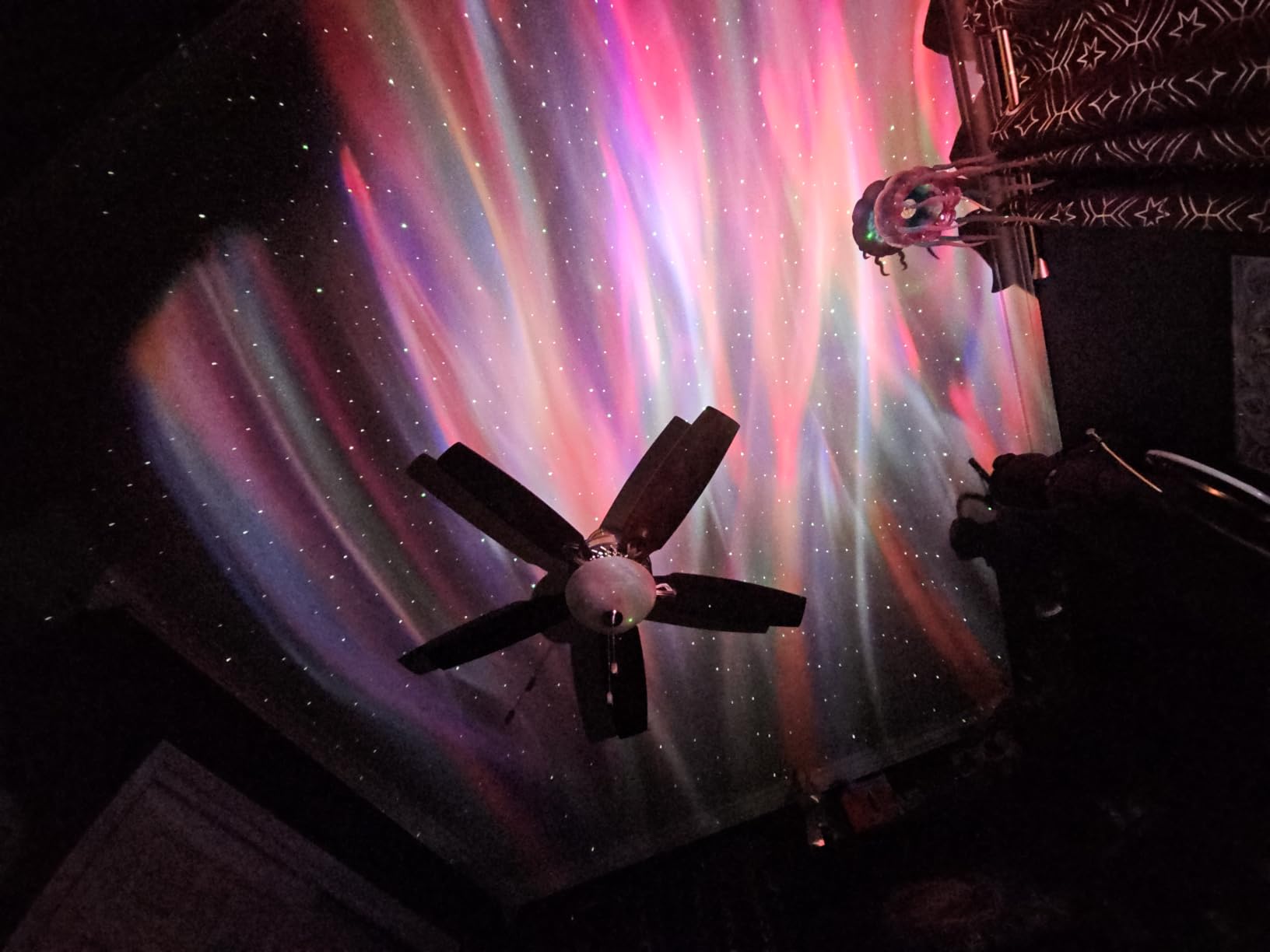 Northern Galaxy Light Aurora Projector with 33 Light Effects, Night Lights LED Star Projector for Bedroom Nebula Lamp, Remote Control, White Noises, Bluetooth Speaker for Parties Black customer photo 2
