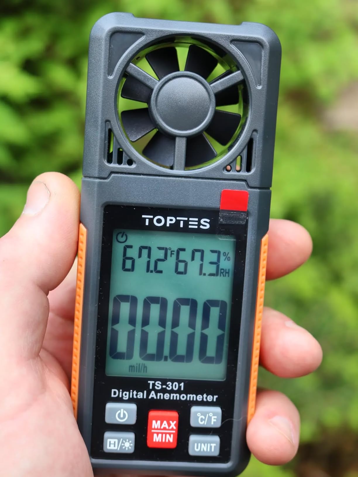 TopTes TS-301 Digital Anemometer, Wind Speed Meter with 2.26-inch Big Backlight LCD Screen, Air Flow Meter for Sailing Surfing Drone Flying RC Plane Golf Shooting HVAC customer photo 2