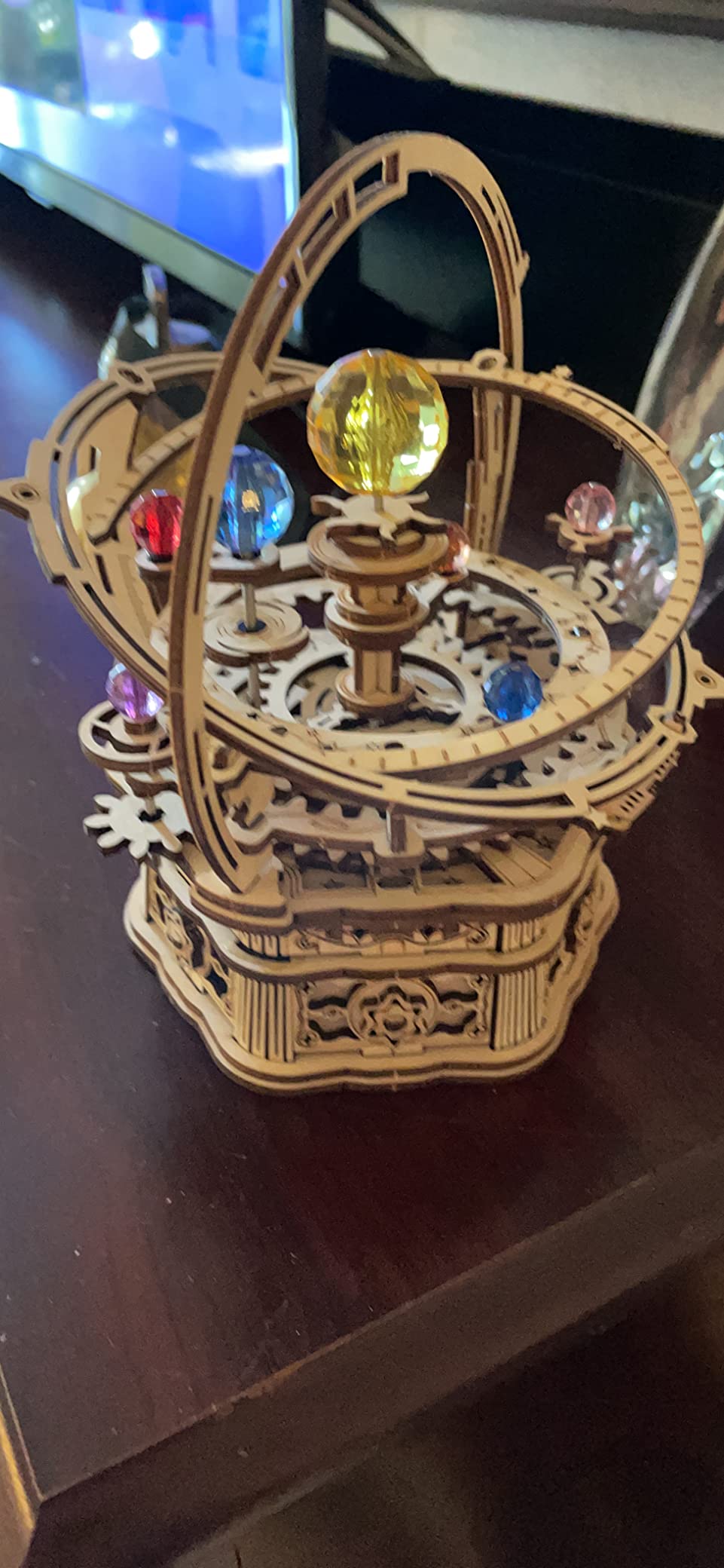 ROKR 3D Puzzles for Adults Orrery Music Box Wooden Model Building Set, DIY Wood Craft Kit Solar System STEM Toy customer photo 1