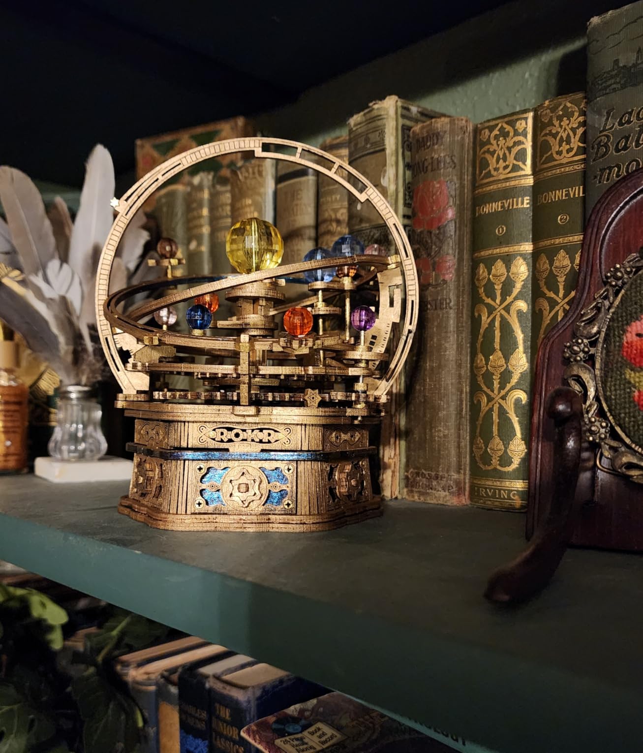 ROKR 3D Puzzles for Adults Orrery Music Box Wooden Model Building Set, DIY Wood Craft Kit Solar System STEM Toy customer photo 2