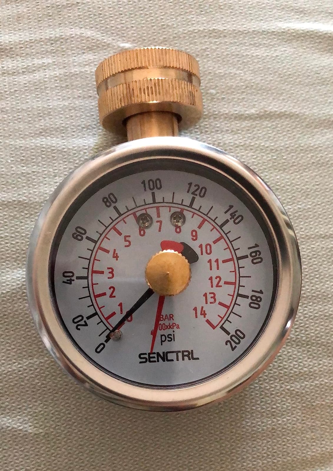 SENCTRL 0-200 Psi Lead-Free Water Pressure Gauge Test with Lazy Hand | 2.5