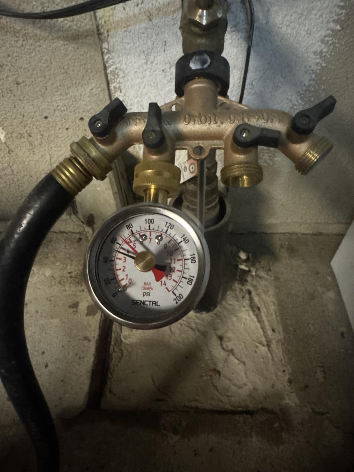SENCTRL 0-200 Psi Lead-Free Water Pressure Gauge Test with Lazy Hand | 2.5