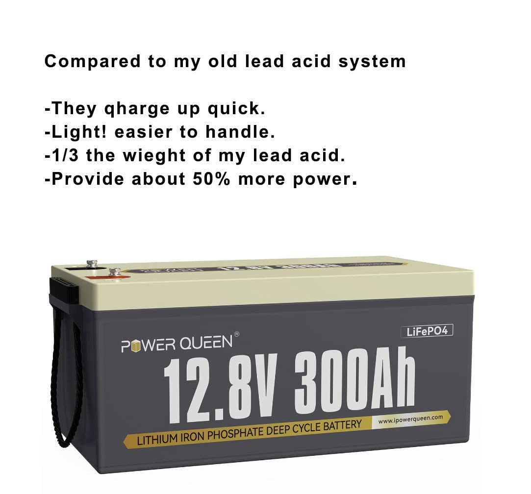 Power Queen 12V 300Ah LiFePO4 Lithium Battery for RV, Travel Trailer | 3840Wh, 200A BMS Protections, Max 4P4S, Up to 15000 Deep Cycles at 60% DOD for Motorhome, Off-Grid Home Backup, Camper customer photo 1