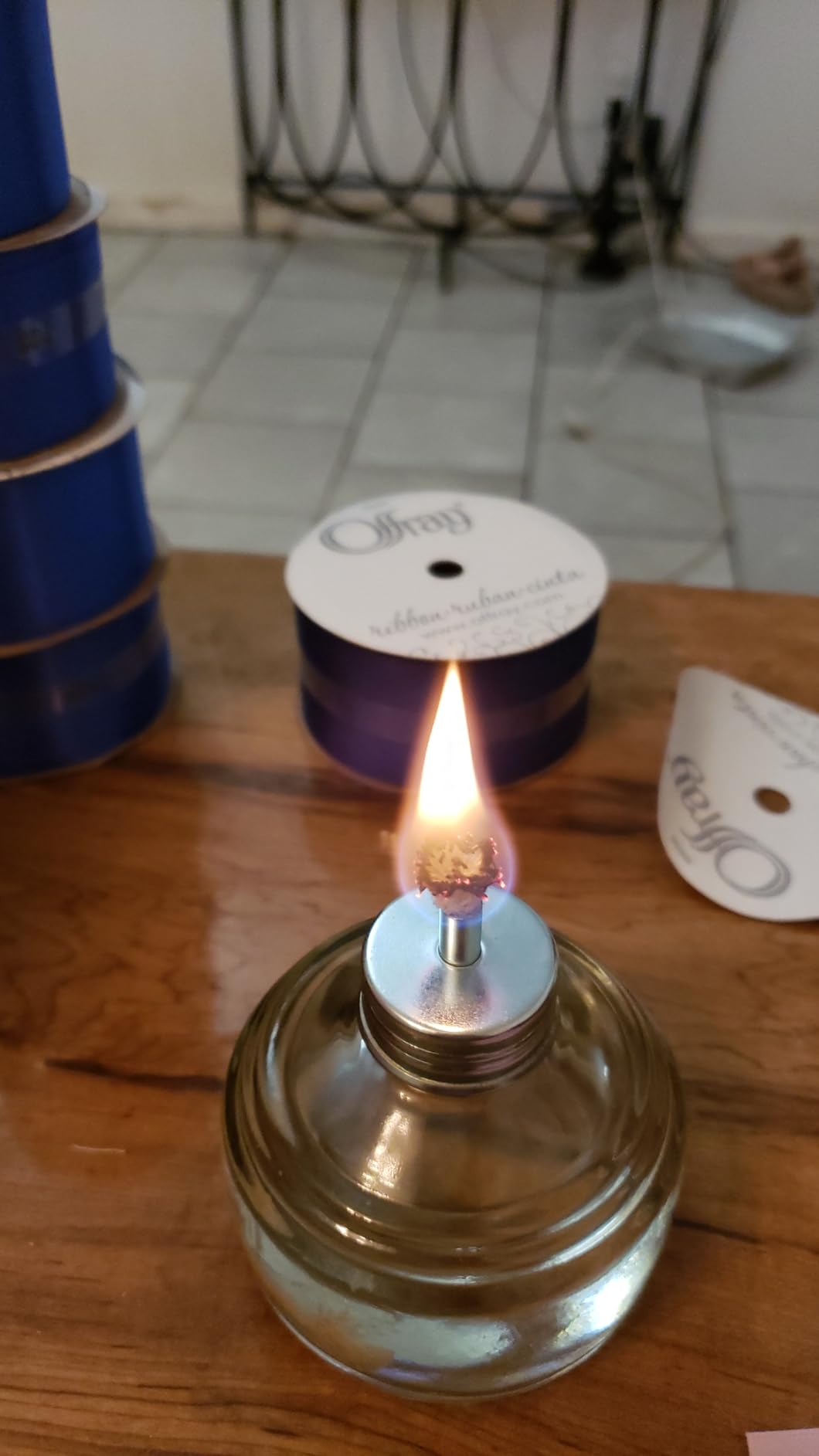 QWORK Alcohol Lamp, 2 Pack 120ml Glass Laboratory Alcohol Burner Lamp, Lab Equipment Heating Bottle with Cotton Wick and Metal Cap customer photo 2