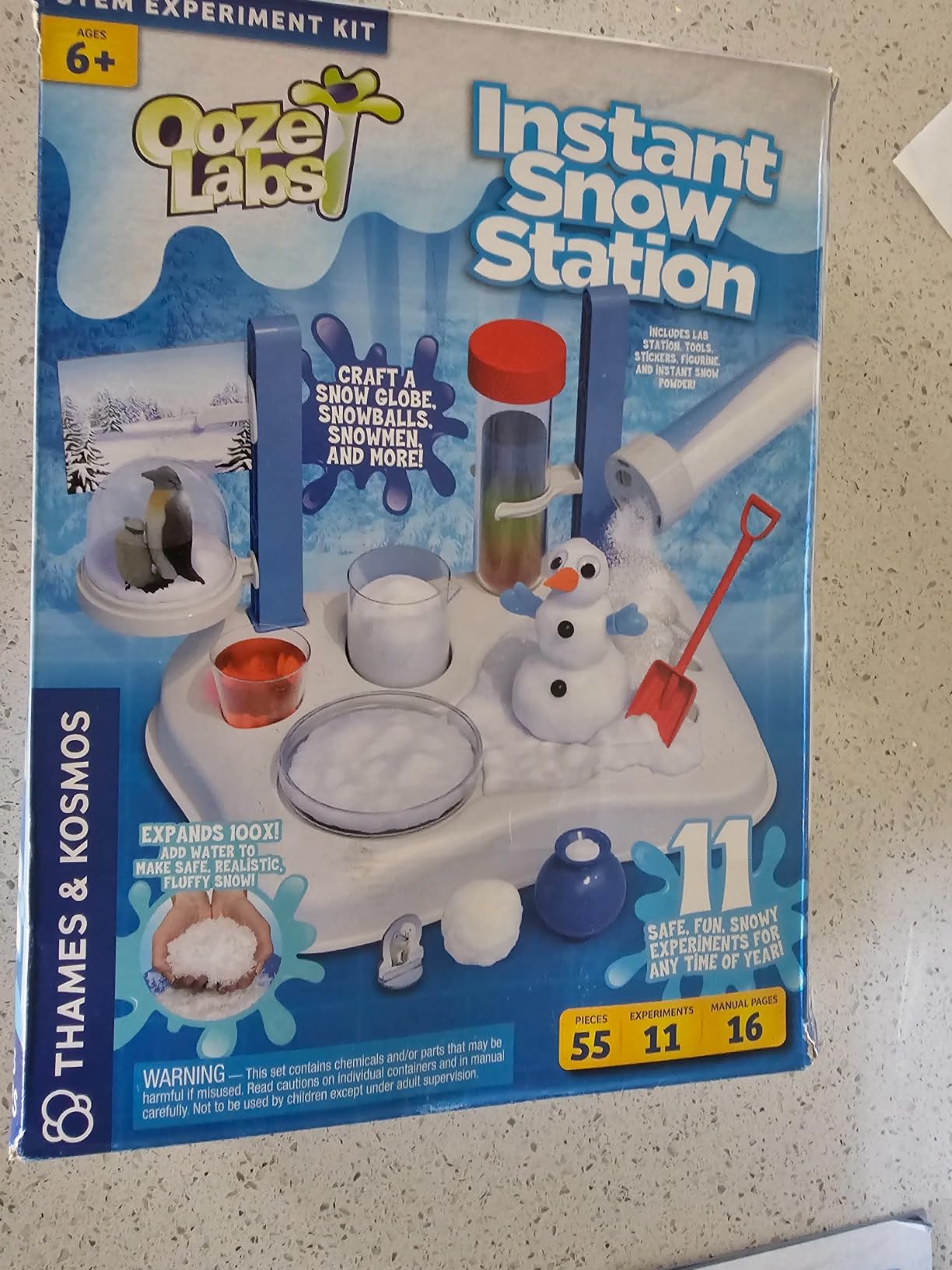 Thames & Kosmos Ooze Labs Instant Snow Station STEM Experiment Kit - 11 Safe Snowy Activities customer photo 1