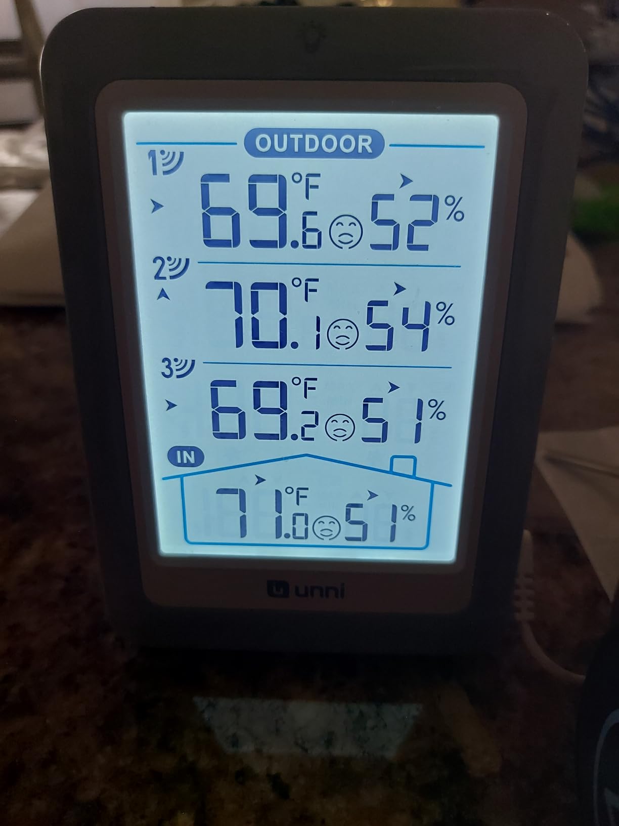 Indoor Outdoor Thermometer Wireless 4.5 Inch Display Digital Hygrometer | Temperature Humidity Monitor with 330ft Range Sensor and Adjustable Backlight with 3 Sensors customer photo 1