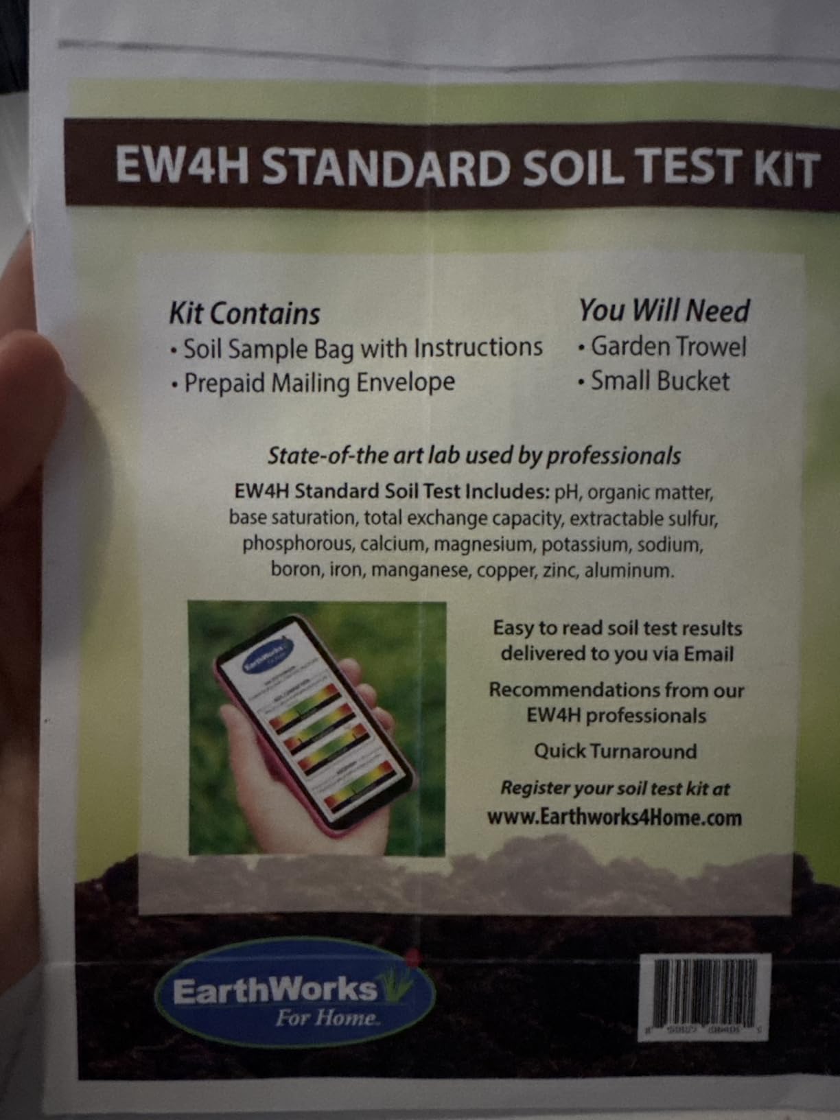 Soil Test Kit, pH and Nutrient Lab Analysis, 1 kit | Complete Analysis, Mail-in Sample for Fast Results, Ideal for Garden, Lawn, Turf & Home Use customer photo 1