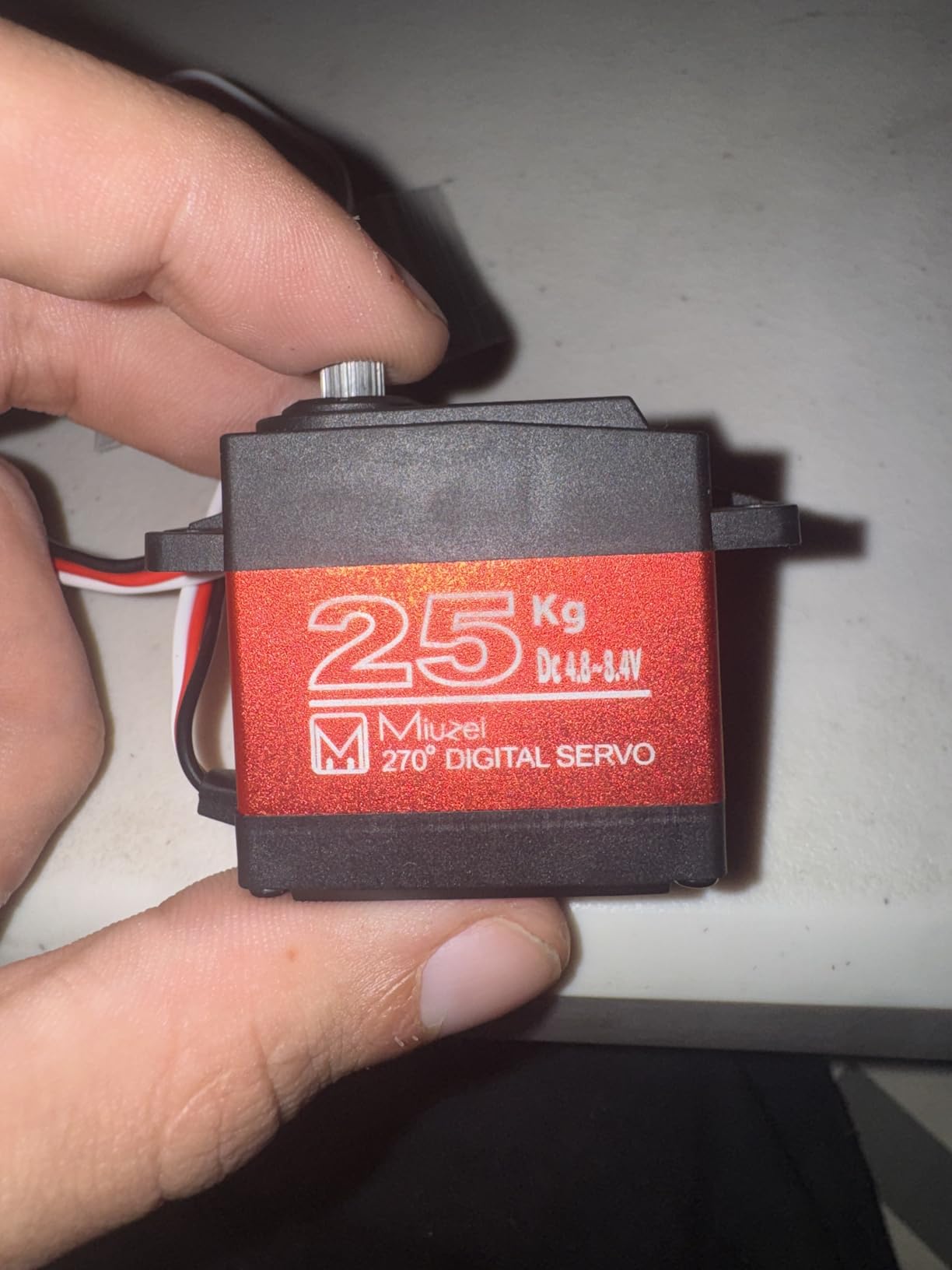 Miuzei 25KG Servo Motor High Torque Metal Gear for 1/10 1/8 RC Car 1 Pack | 27.5kg·cm Torque 0.13s/60 Degree Speed @8.4V, Digital 270 Degree Waterproof Standard Steering with 25T Horn for RC Crawler Robot customer photo 2