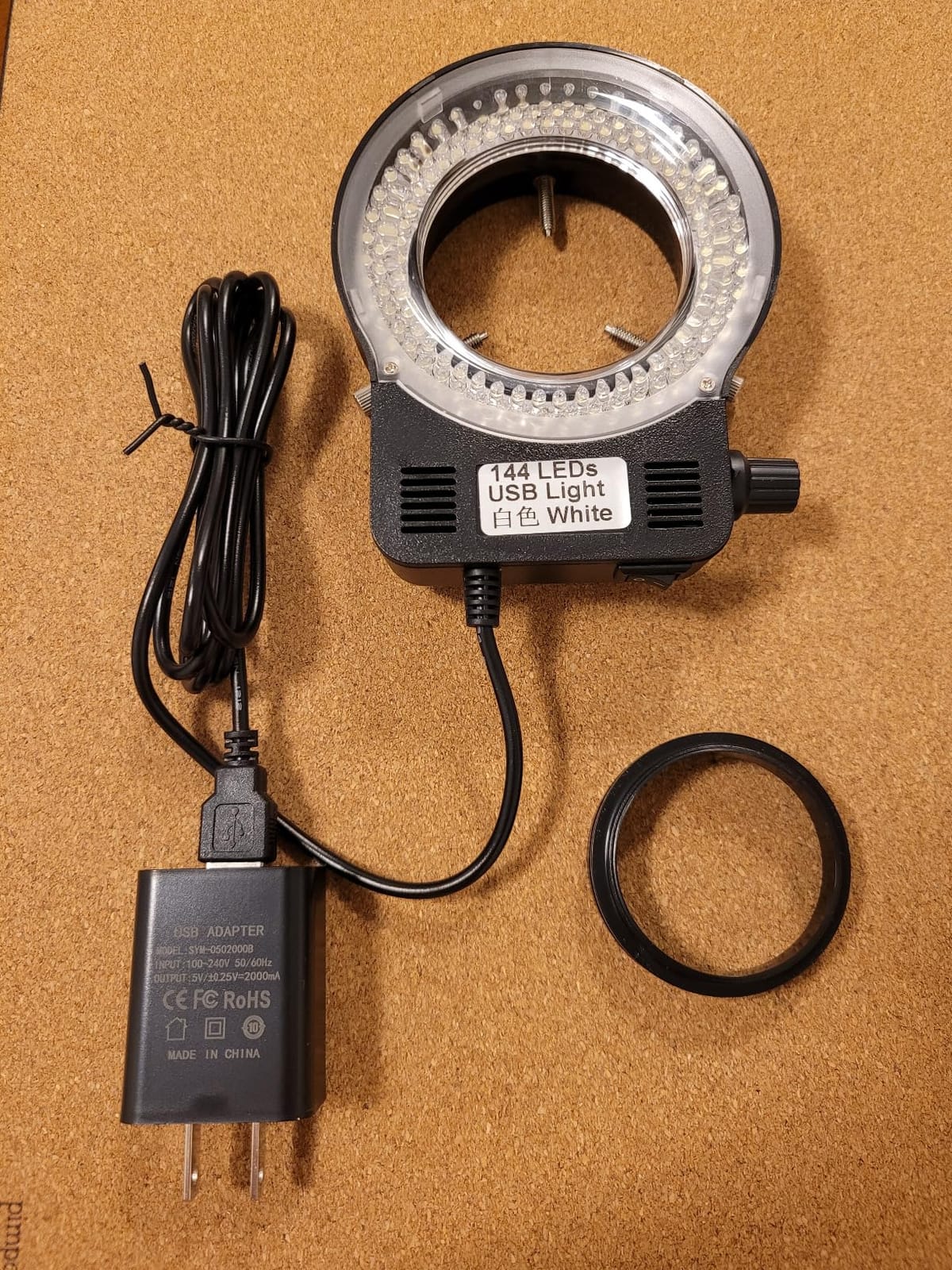 LED Ring Light Illuminator for Microscope, 144 LED Bubbles for Lab Monocular Binocular Trinocular Stereo Microscope Camera, Electronic Industry Ring Lamp customer photo 1