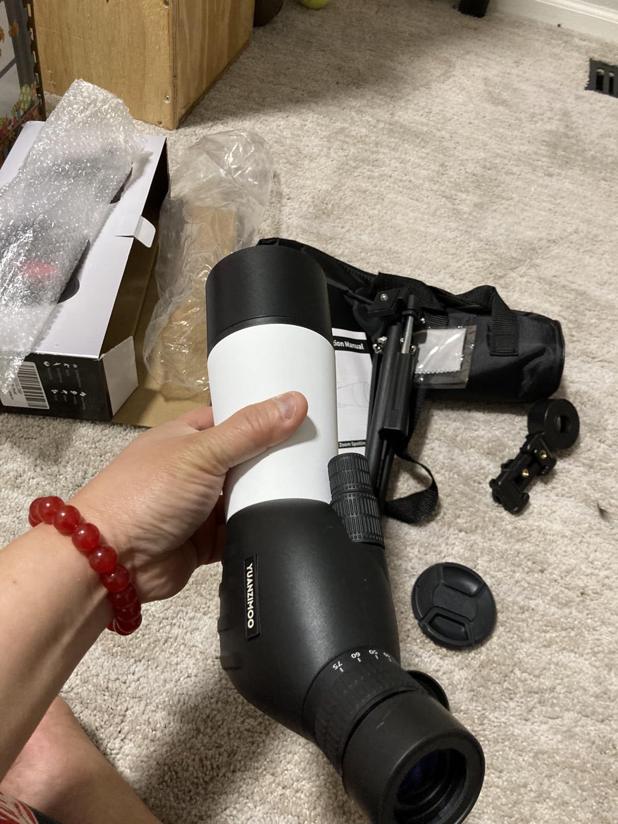 25-75 X 60 Spotting Scope with Tripod Phone Adapter Monocular Telescope Spotting Scopes for Target Shooting Hunting Bird Watching Black customer photo 2