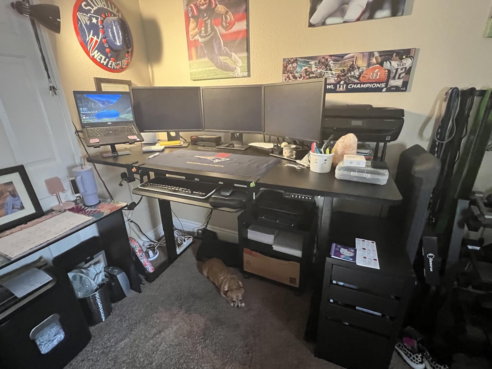 VIVO Black 60 x 30 in Standing Desk, DESK-KIT-1B6B-30 | Electric, Holds 220 lbs, Sit Stand, Height Adjustable, Extra Deep Table Top, Memory Presets, 1B Series, Black Frame customer photo 1