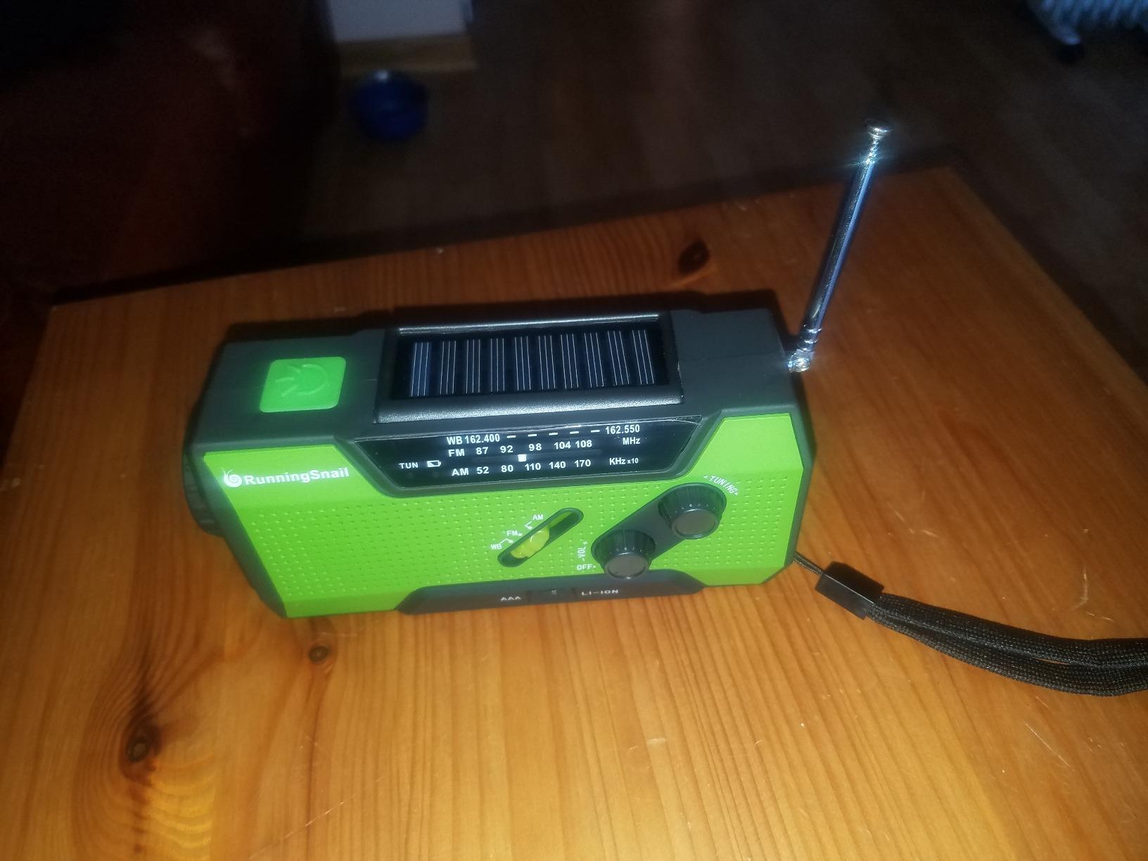 RunningSnail Hand Crank Emergency Radio with 3 Built-in Cable for Hurricane | AM/FM/NOAA Weather Radio with 7400mWh Battery, Hand Crank Solar Radio with Flashlight & SOS Siren for Outdoor & Emergency customer photo 2