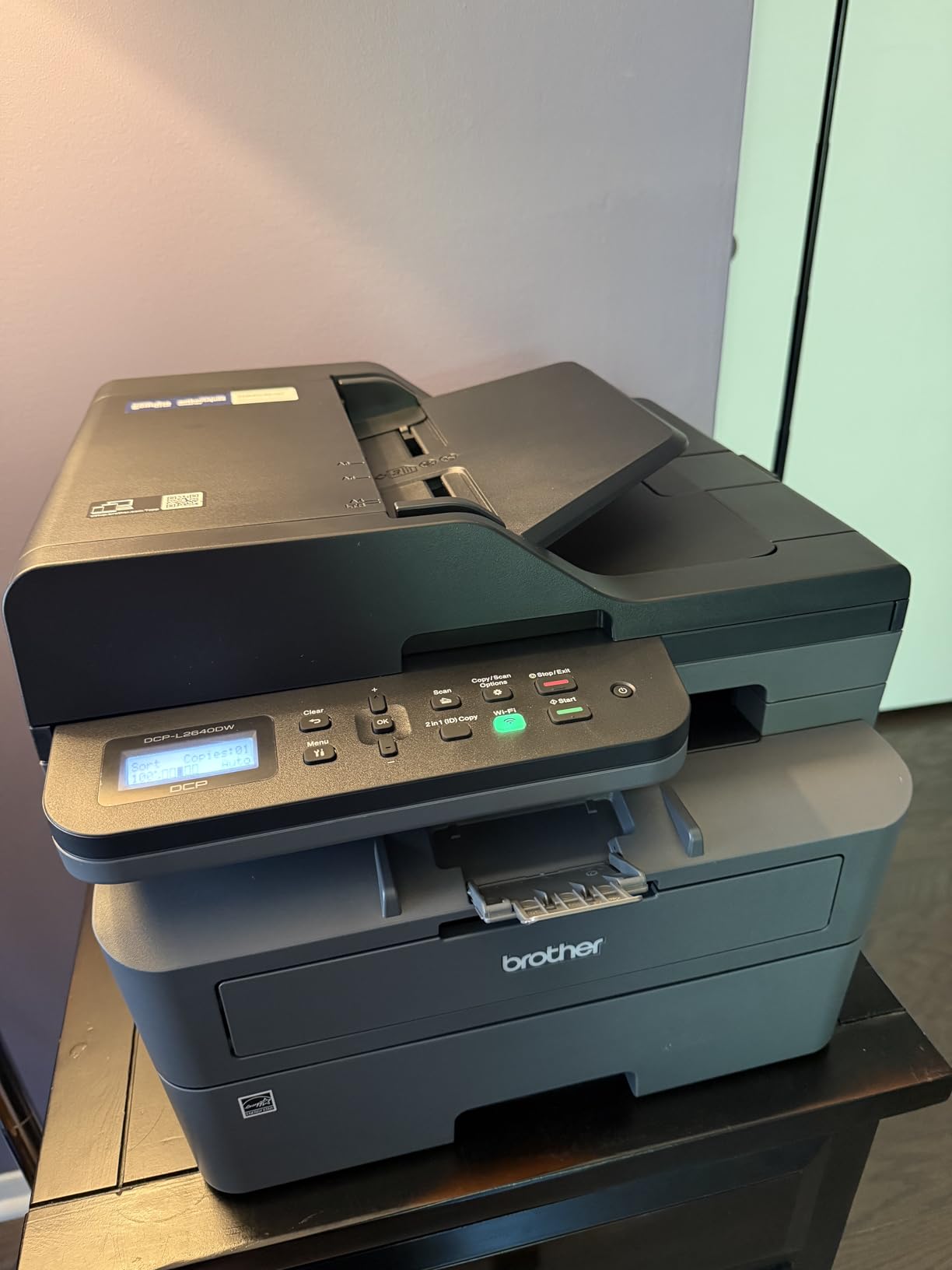 Brother DCP-L2640DW Wireless Compact Monochrome Multi-Function Laser Printer with Copy and Scan, Duplex, Mobile, Black & White | Includes Refresh Subscription Trial(1), Works with Alexa customer photo 1