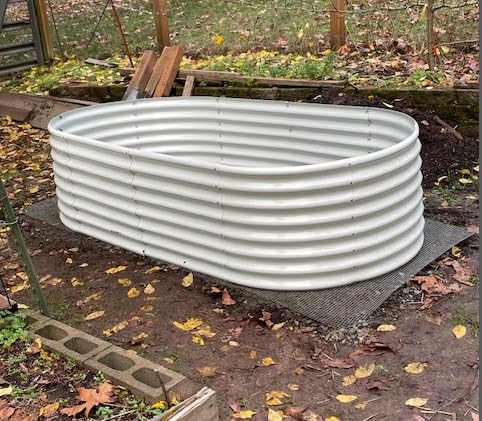Anleolife 8x4x2ft Oval Deep Root Galvanized Raised Garden Bed, Quartz Grey | 478-Gallon Capacity, 24in Soil Depth, Interior Bracing and Broad Crop-Row Space for Tomatoes, Peppers and Seasonal Rotation customer photo 2