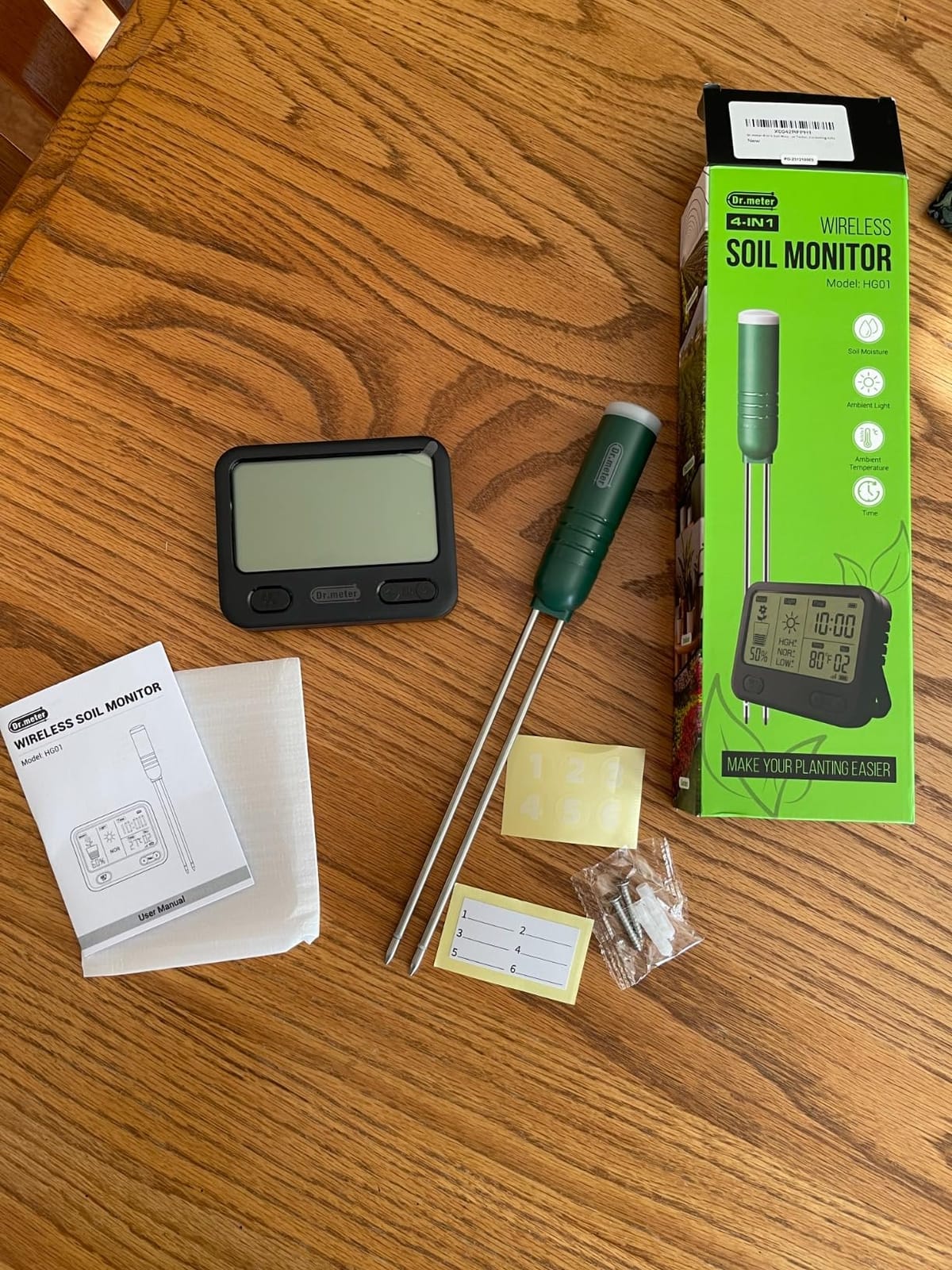 Dr.meter 4-in-1 Soil Moisture Meter 300ft Wireless Soil Tester Sensor | Temperature/Light/Time/Soil Hygrometer Monitor with Digital LCD Display for Indoor Outdoor Plants Garden Lawn customer photo 1