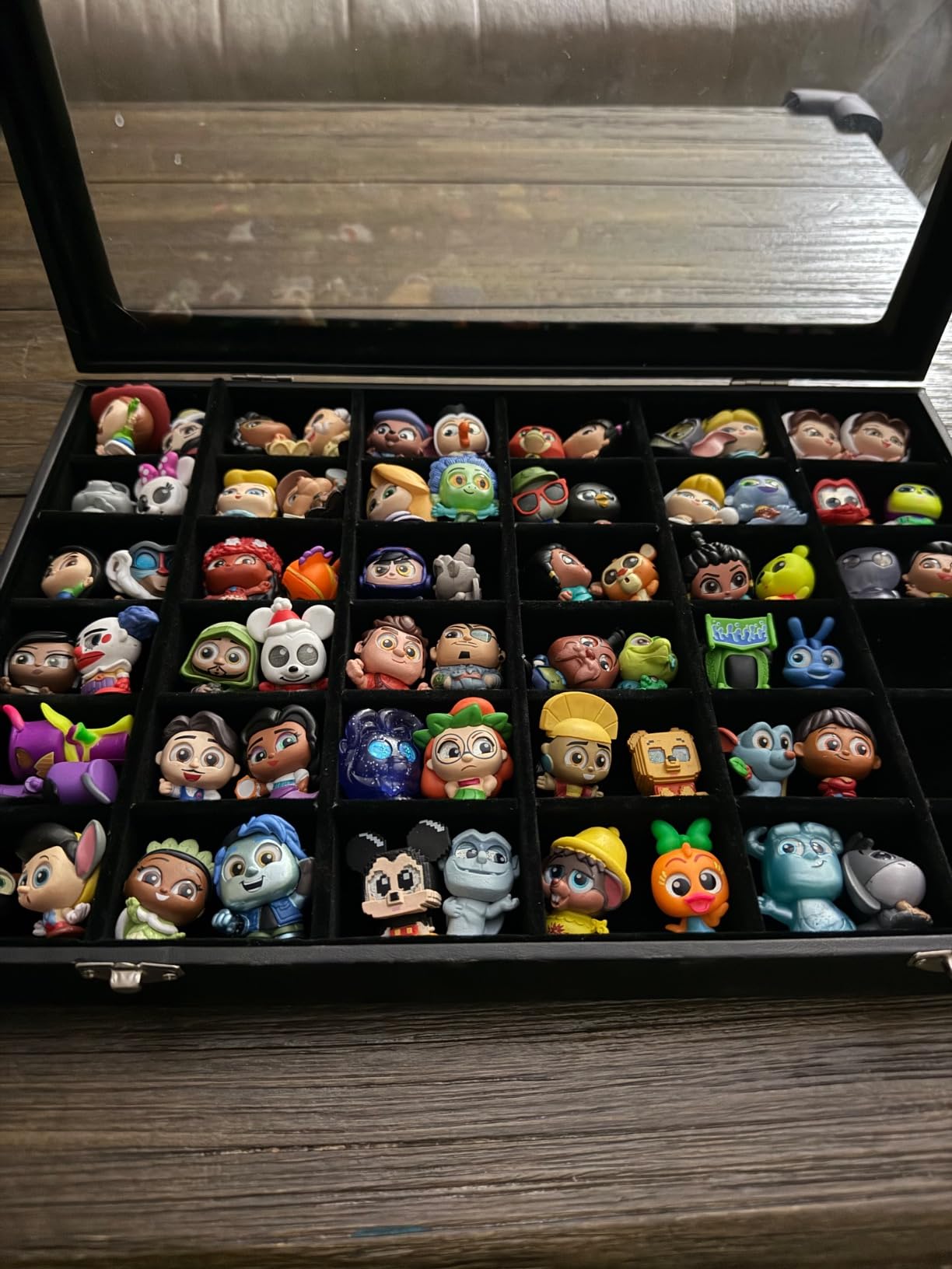 Rock Collection Display Case, 36 Grid Storage Organizer for Collectibles | PU leather rock storage case with transparent lid, adjustable compartments, includes gem handbook, magnifying glass & gloves customer photo 1