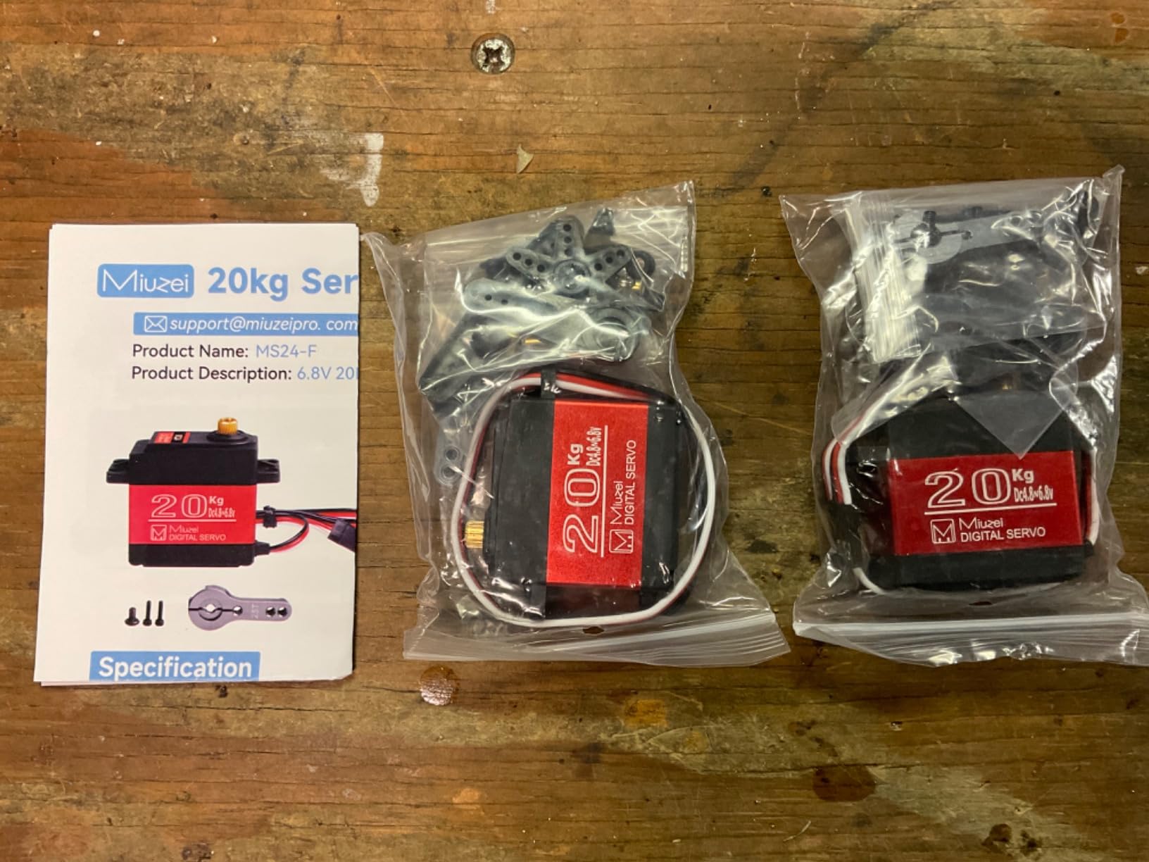 Miuzei 20KG Servo Motor High Torque Metal Gear Digital for 1/10 RC Car 4Pcs | 22.8 kg·cm Torque @6.8V, DS3218, 270 Degree Waterproof Standard Steering with 25T Horn for RC 1/8 Crawler Robot Truck Boat. customer photo 2