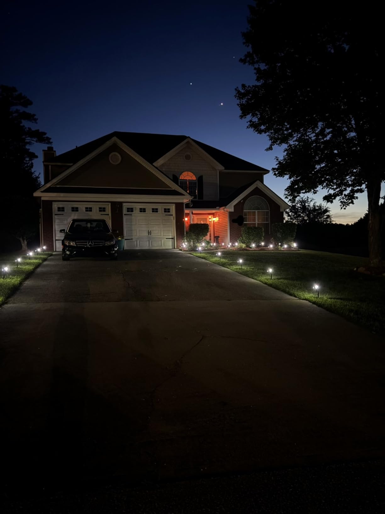 Mancra Solar Pathway Lights Outdoor, 10 Pack Metal & Glass Solar Lights Outdoor Waterproof Landscape Path Lights for Yard Walkway Garden Decor, Warm White customer photo 2