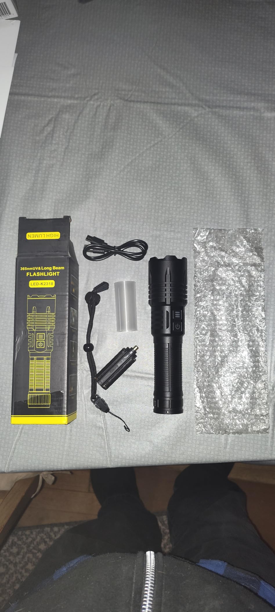 LUXNOVAQ 30W 365nm UV Flashlight USB Rechargeable UV Light with Filter Lens | High Power Black Light Flashlight, Pet Urine Detection, Resin Curing, Rockhounding, Blood Tracking, Scorpion, Yooperlites, A/C leak customer photo 1