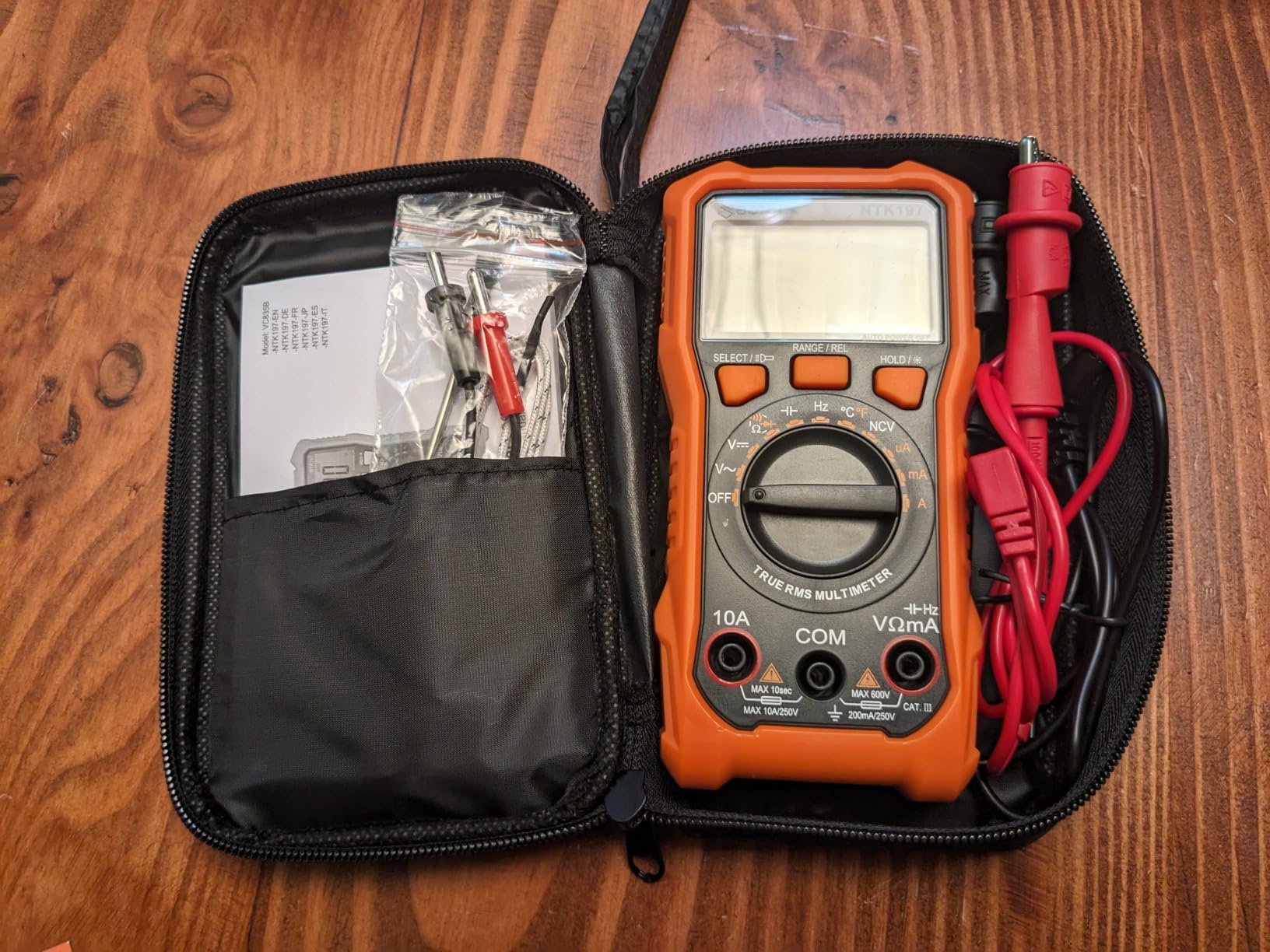 Neoteck 2000 Counts Digital Multimeter with NCV, AC/DC Voltage Current | CAT III 600V with Resistance Capacitance Live Wire Frequency Temperature Duty Cycle Continuity Diode for Student Lab-Orange customer photo 2
