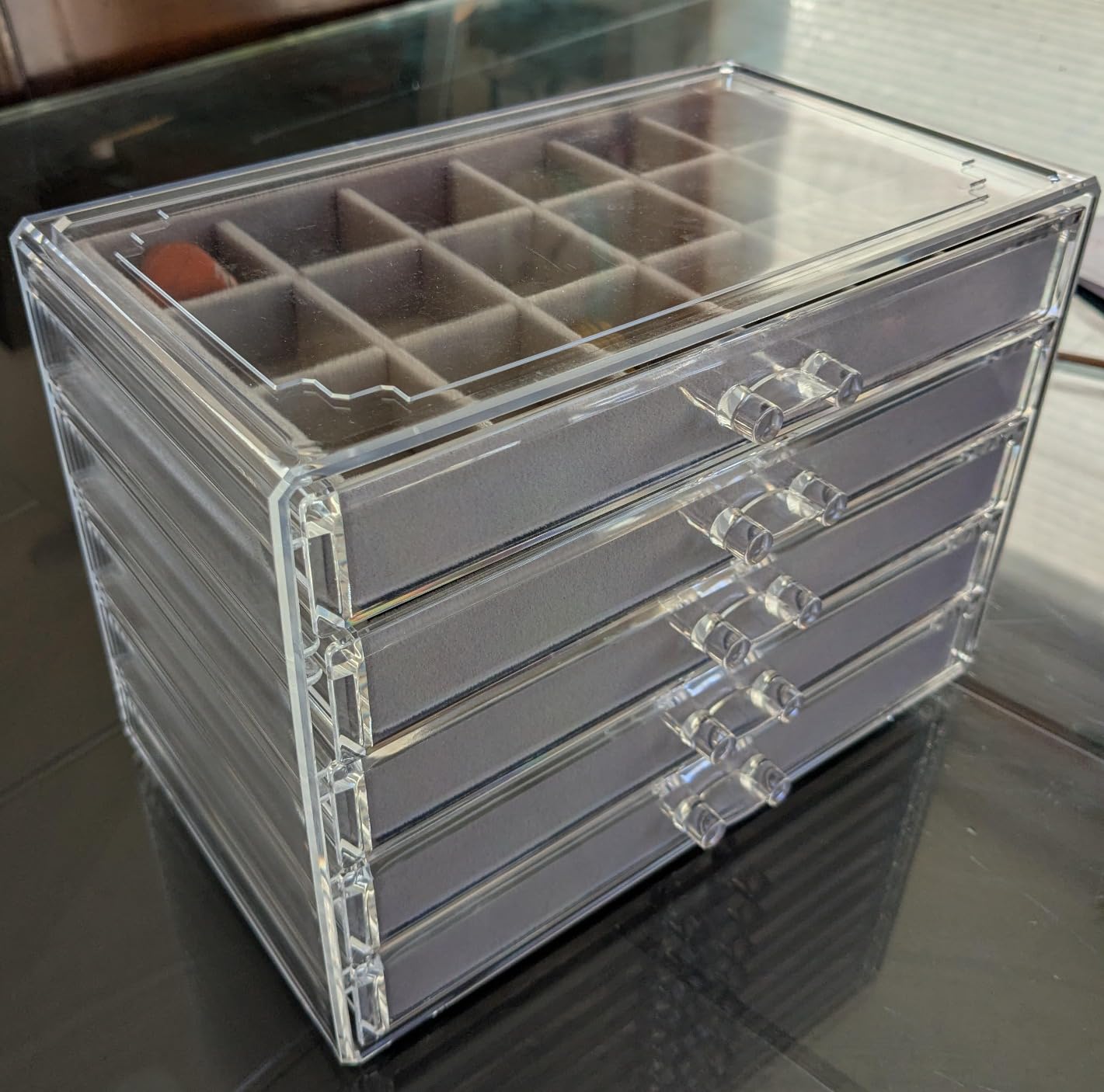 Rock Display Case, Rock Collection Box, 90 Grid Rock Collection Display Case, Rocks Collections Storage, Acrylic Clear Displays Cases Organizer for Gemstone Fossil Crystal Stone Collectibles customer photo 1