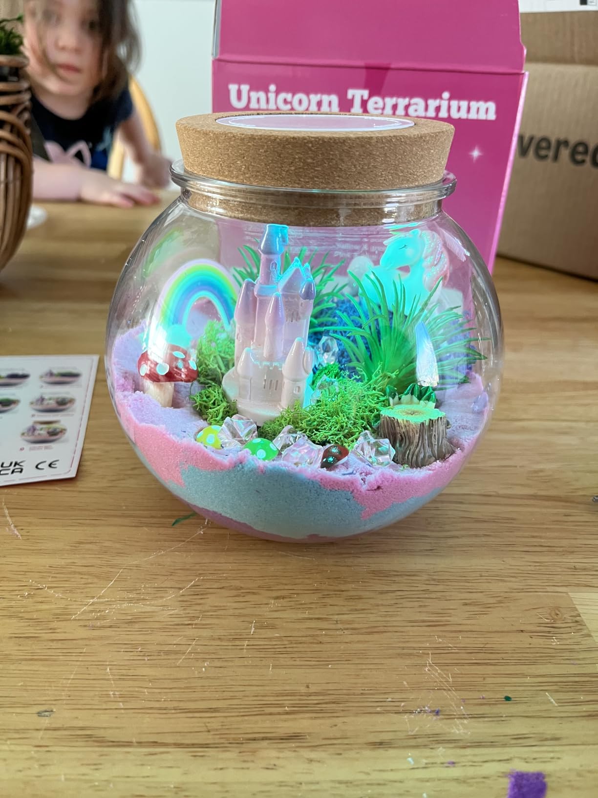 JOYEEMAX Dinosaur Light-Up Terrarium Kit for Kids - LED Night Light Birthday Gift for Boys Ages 4 5 6 7 8-12 Year Old - Dinosaur Toys for Boys - DIY Arts and Crafts Kit for Kids customer photo 2