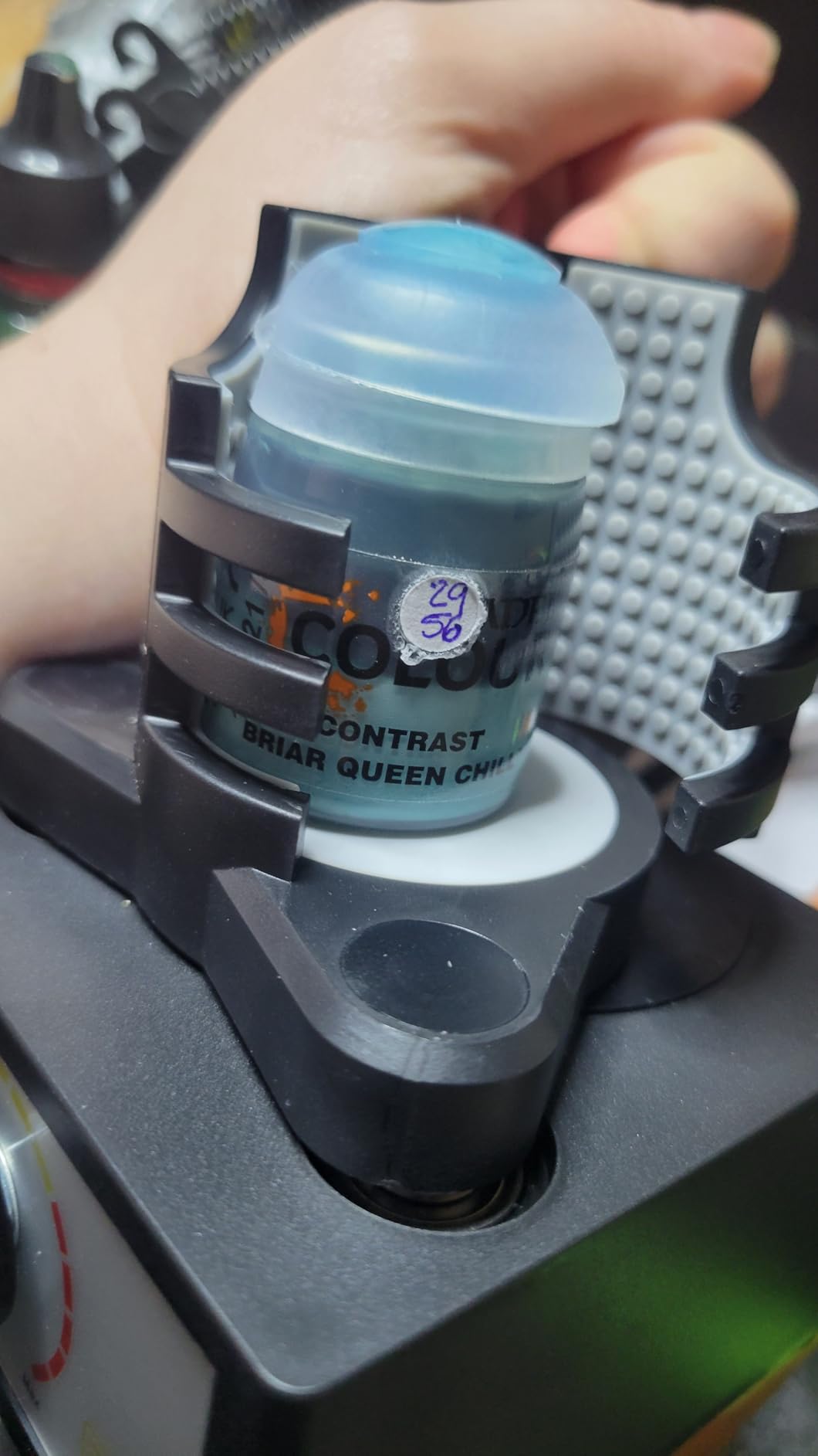 Model Vortex Paint Shaker Mixer,0-2400RPM | Max.100mL, hands-free clamp, for hobby paints, nail polish, pigments,glue adhesives, lab use, 100 mixing balls included customer photo 2