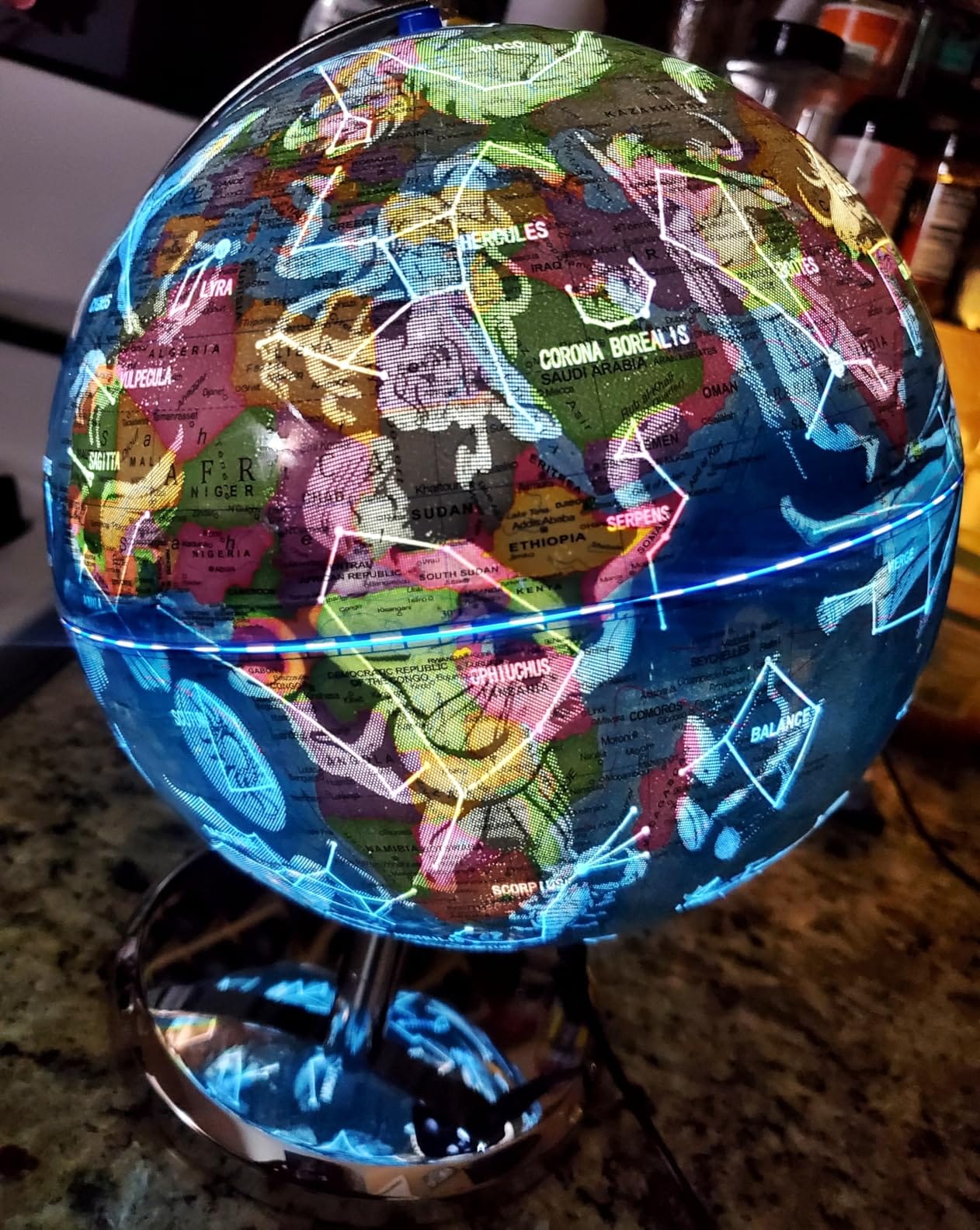 BSHAPPLUS 13inch World Globe with Metal Stand, HD Map for Learning & Decor | Ultra Clear Print, Waterproof & Markable & Erasable Surface, Up-To-Date Map, Classroom Tool, Decor, Gift customer photo 2