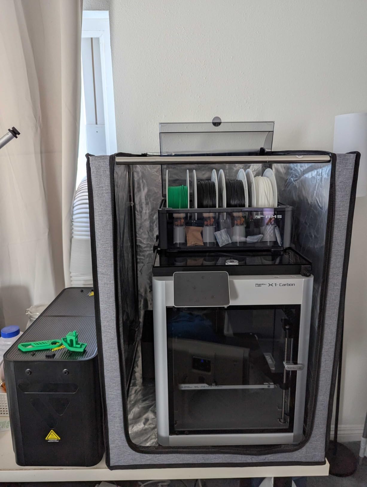 Multifunctional 3D Printer Enclosure Ventilation Eliminate Odors Tent Cover | Adjustable vent Compatible with Anycubic Photon Mono 4, Elegoo Saturn / Mars 3/4 & Creality Halot Series Resin 3D Printer customer photo 2