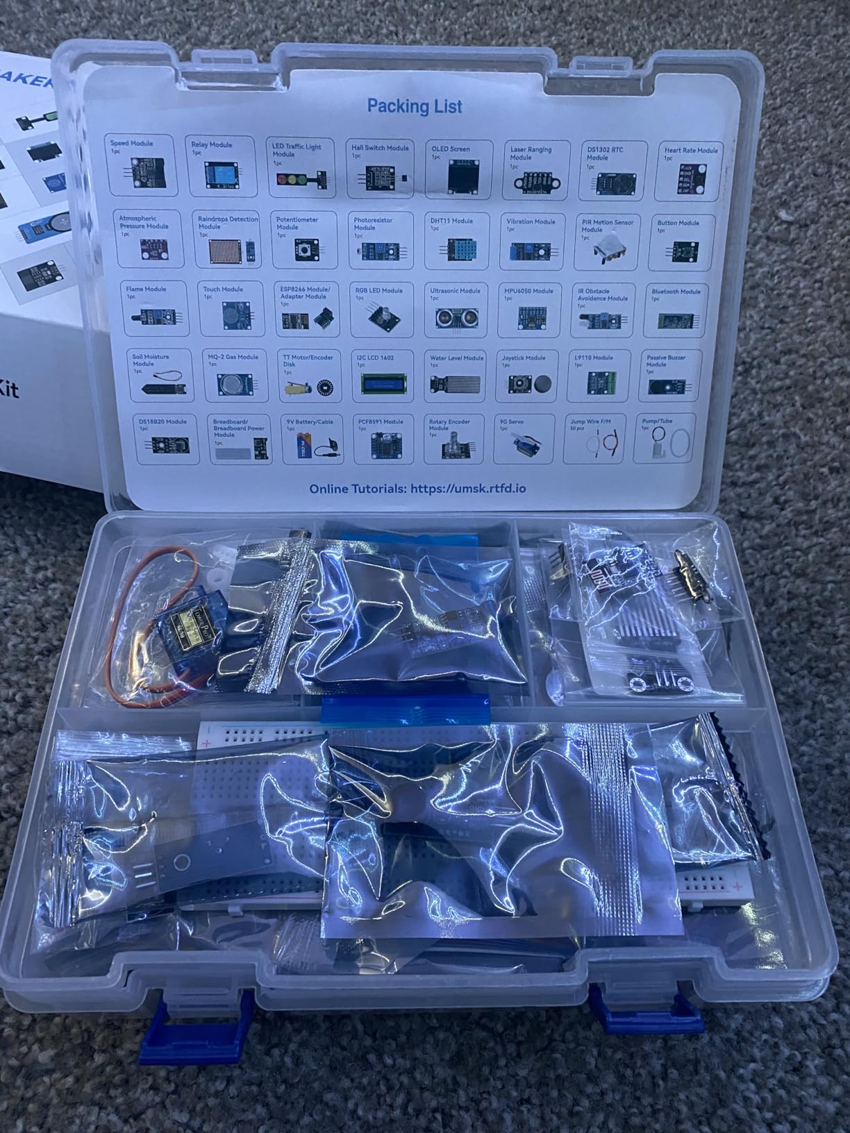 SunFounder Universal Maker Sensor Kit Compatible with Arduino Mega 2560/Uno R3/R4 Minima/WiFi Nano, Raspberry Pi 5/4B/3B+/Zero 2 W/, Pico W, ESP32, C++, Python, MicroPython, Beginners & Engineers customer photo 1