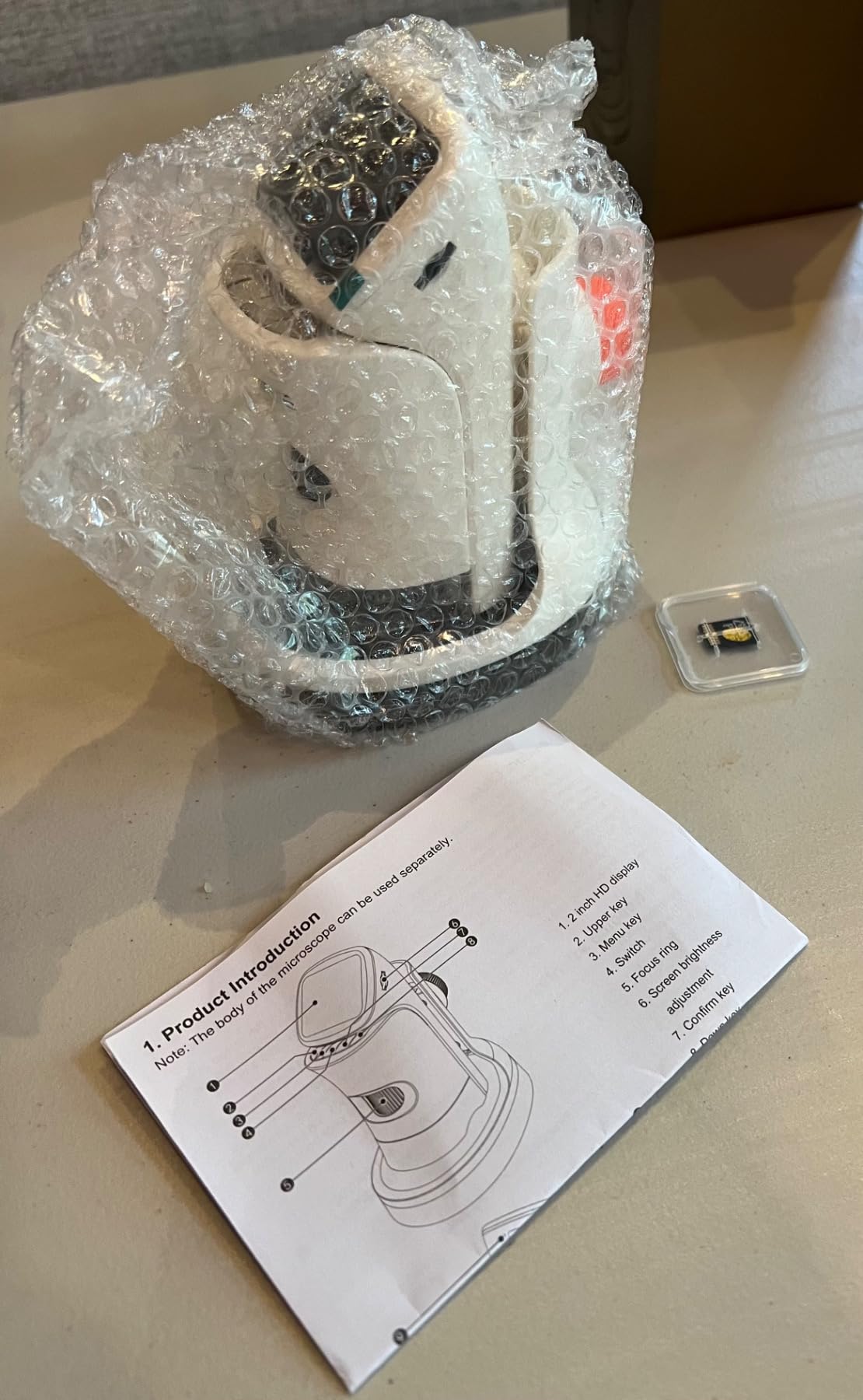 Handheld Digital Microscope for Kids, 1000X, 2.1'' HD LCD Screen | STEM learning toy for ages 8-12; 6 LED lights, slides, 32GB card, photo/video capture, and a gift for boys and girls. customer photo 2
